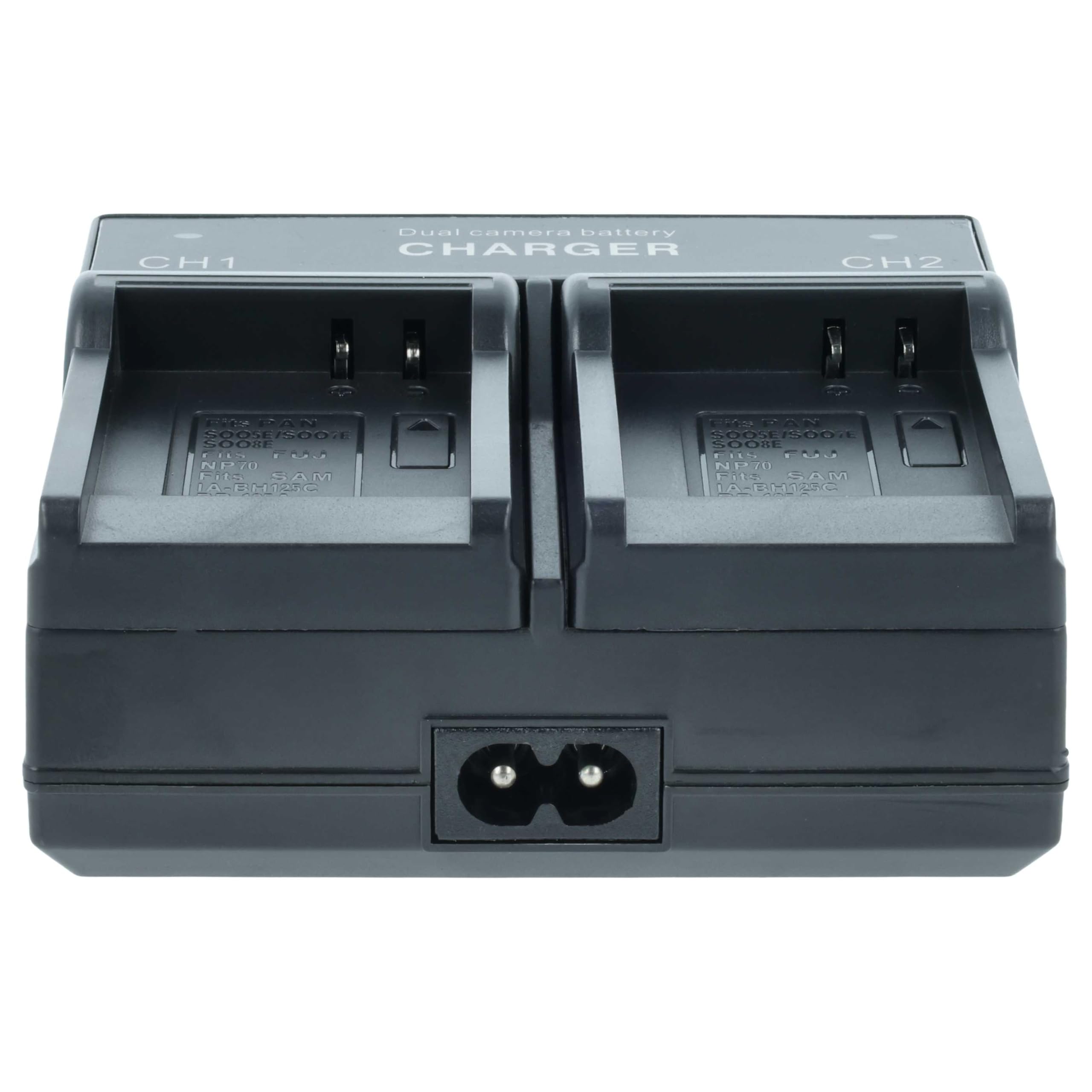 Vhbw Caricabatterie Duale Per Panasonic VDR-M30K/M50 – Stazione Di Ricarica Con 2 Slot, Cavo Micro-USB, Display LCD E Protezione Da Sovraccarico