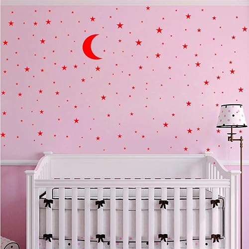 Miniatura 7 de Calcomanía de pared de luna y estrellas calcomanía de vinilo para niños niñas decoración de habitación de bebé buena noche decoración de pared hogar