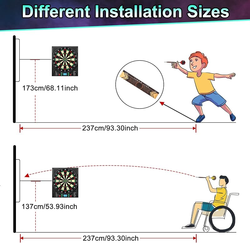 Mejasg Profi Darts Tábla Acél Dartboard 6 Fém Nyíllal Felnőtteknek