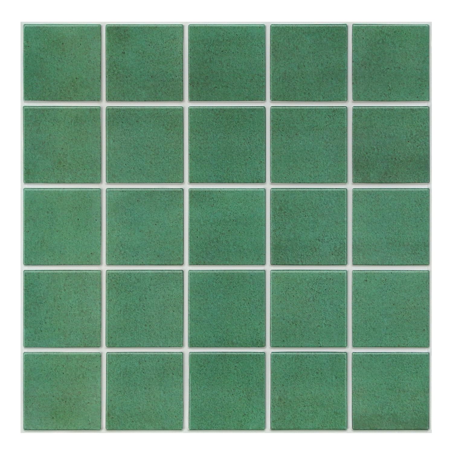 COMSTICKC Piastrelle Adesive per Cucina, PVC Quadrato Verde Scuro Opaco, 10 Pezzi, Adesivi per Piastrelle 3D, Autoadesive per Pareti,Autoadesivo per Cucina, Bagno, 30 × 30 cm