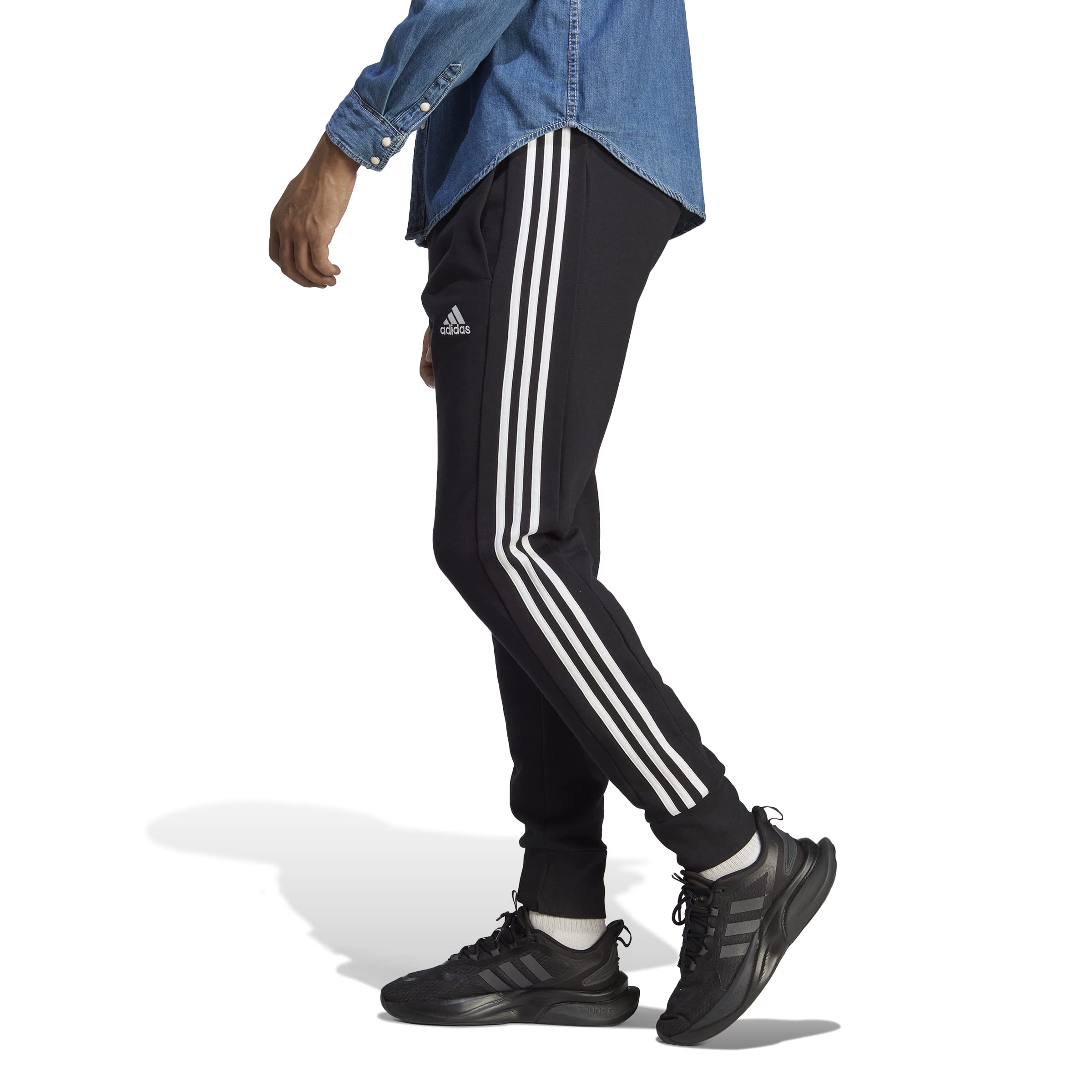 adidas Essentials French Terry Tapered Cuff 3-Stripes Pants - Pants Hombre