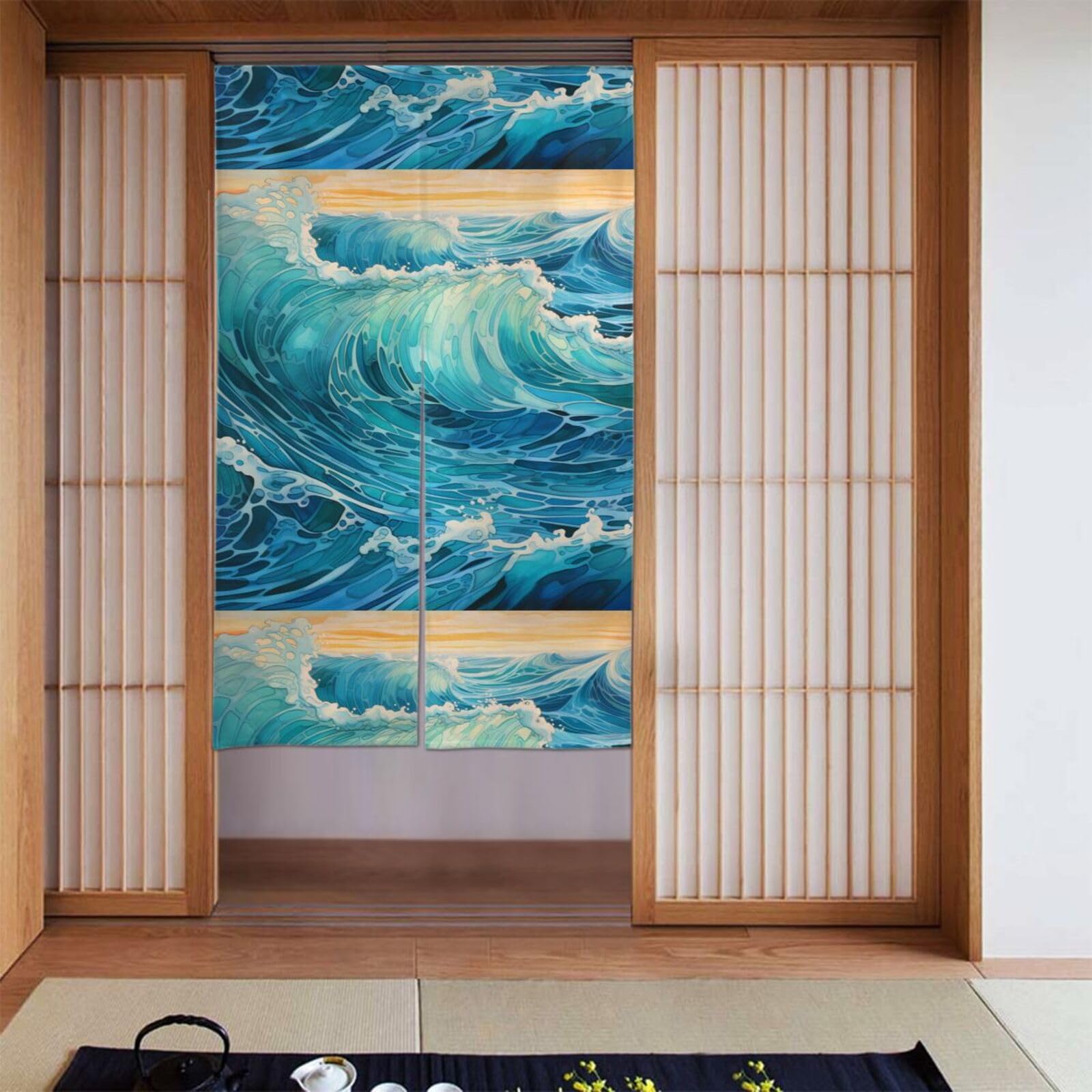 Cortina de puerta de 86x142 cm con lentejuelas, el toque de diseño para tu partición de baño