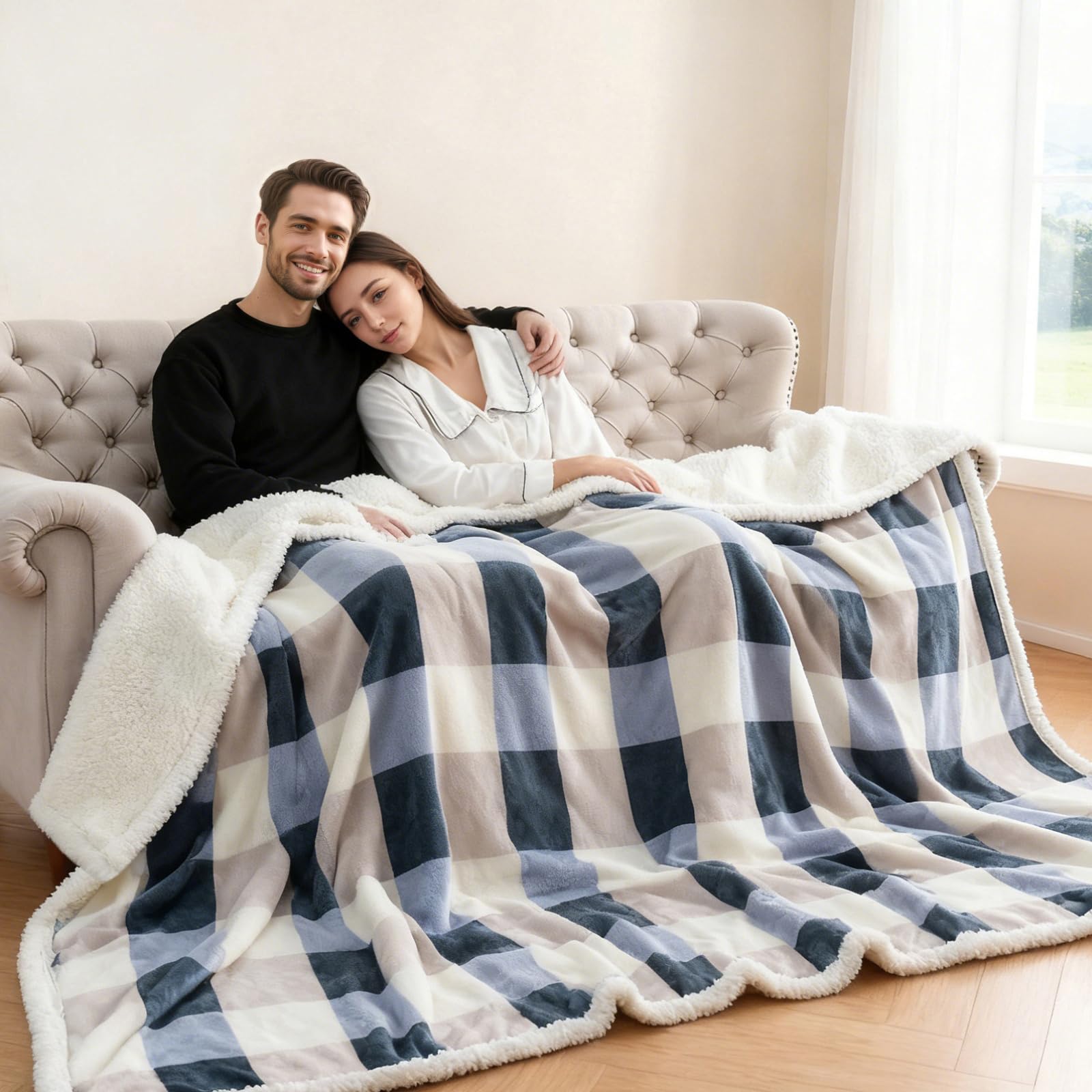 Gracelife Sherpa Fleece Throw Blanket King