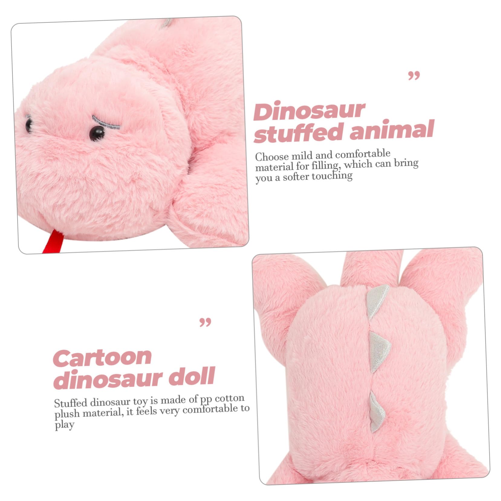 Dinosaurio de Peluche Rosa de Felpa y Algodón PP, Juguete