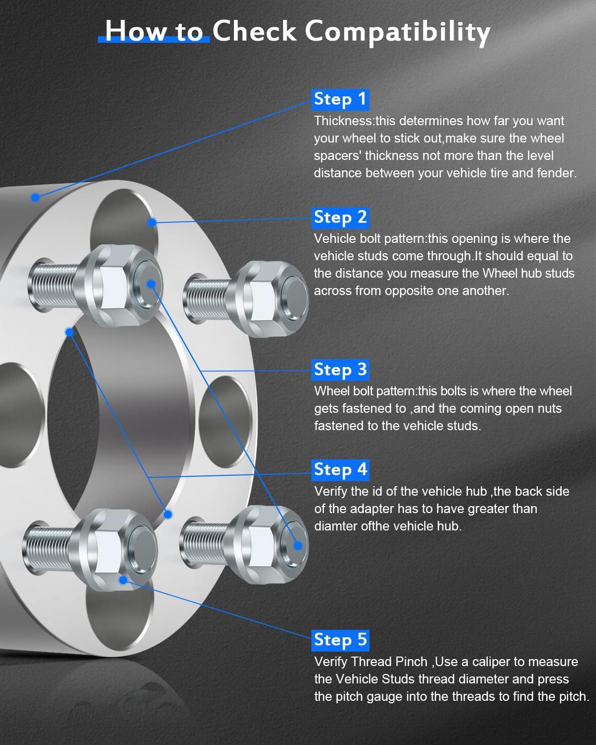 ECCPP 2 inch 4x4 Wheel Spacers 4x101.6mm to 4x101.6mm 4 Lug for EZ GO EZGO Club Car for Golf Cart SmartPartsCo Wheel spacers atv utv -2PCS