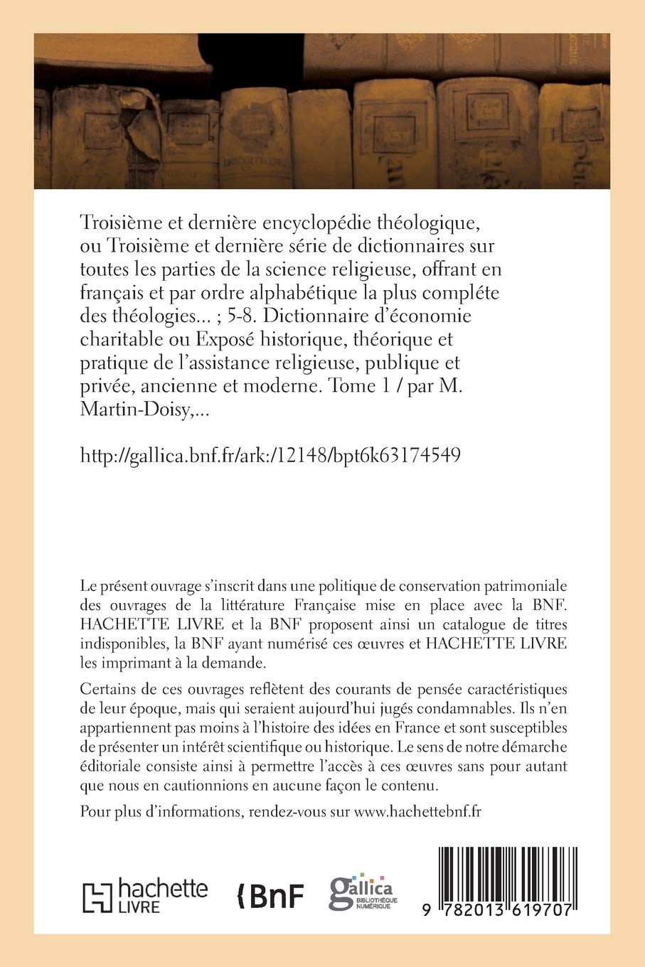 Dictionnaire d'économie charitable ou Exposé de l'assistance religieuse Tome 1 (Religion)