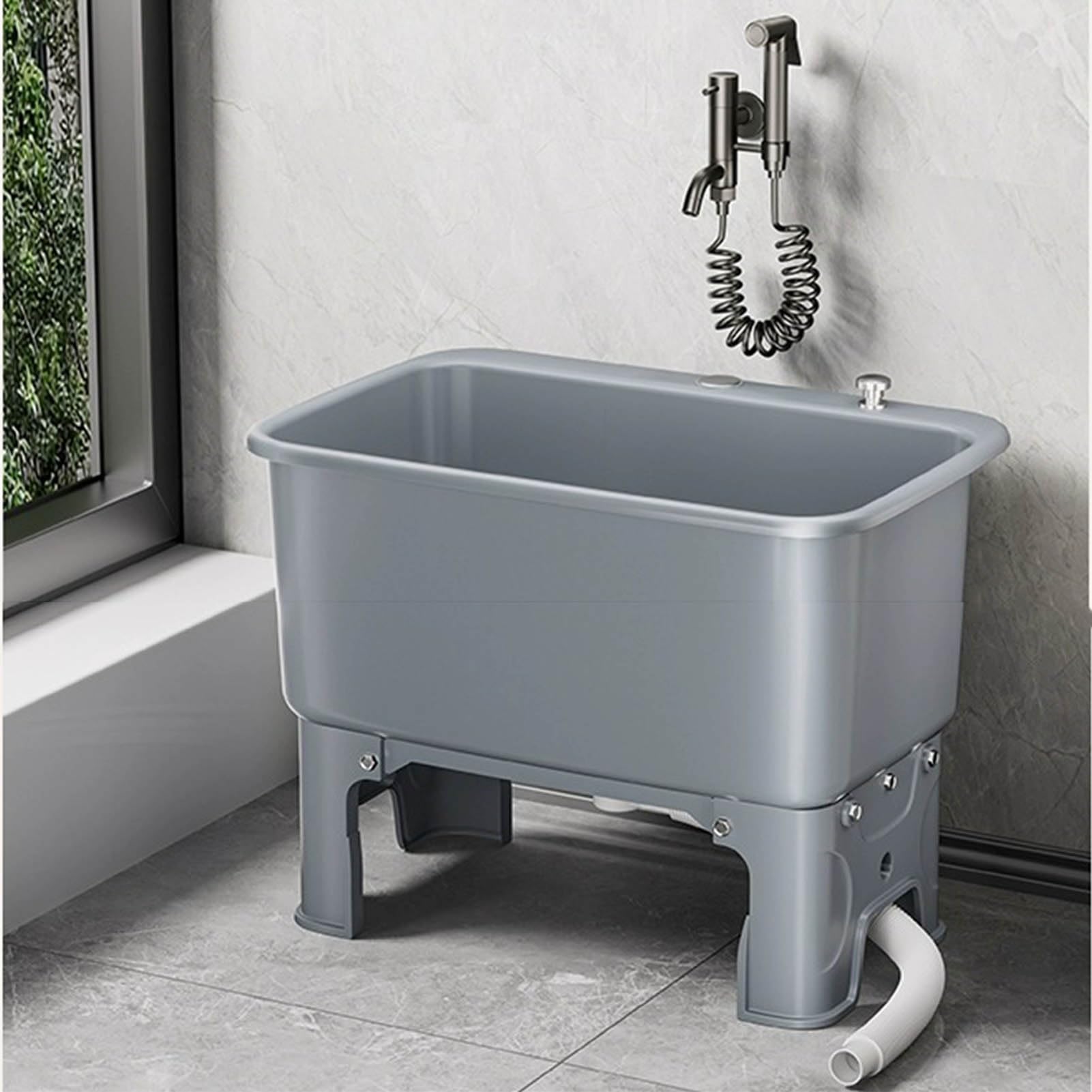 Secchio portatile per la pulizia con rubinetto e drenaggio con un clic per bagno, ristorante e lavanderia