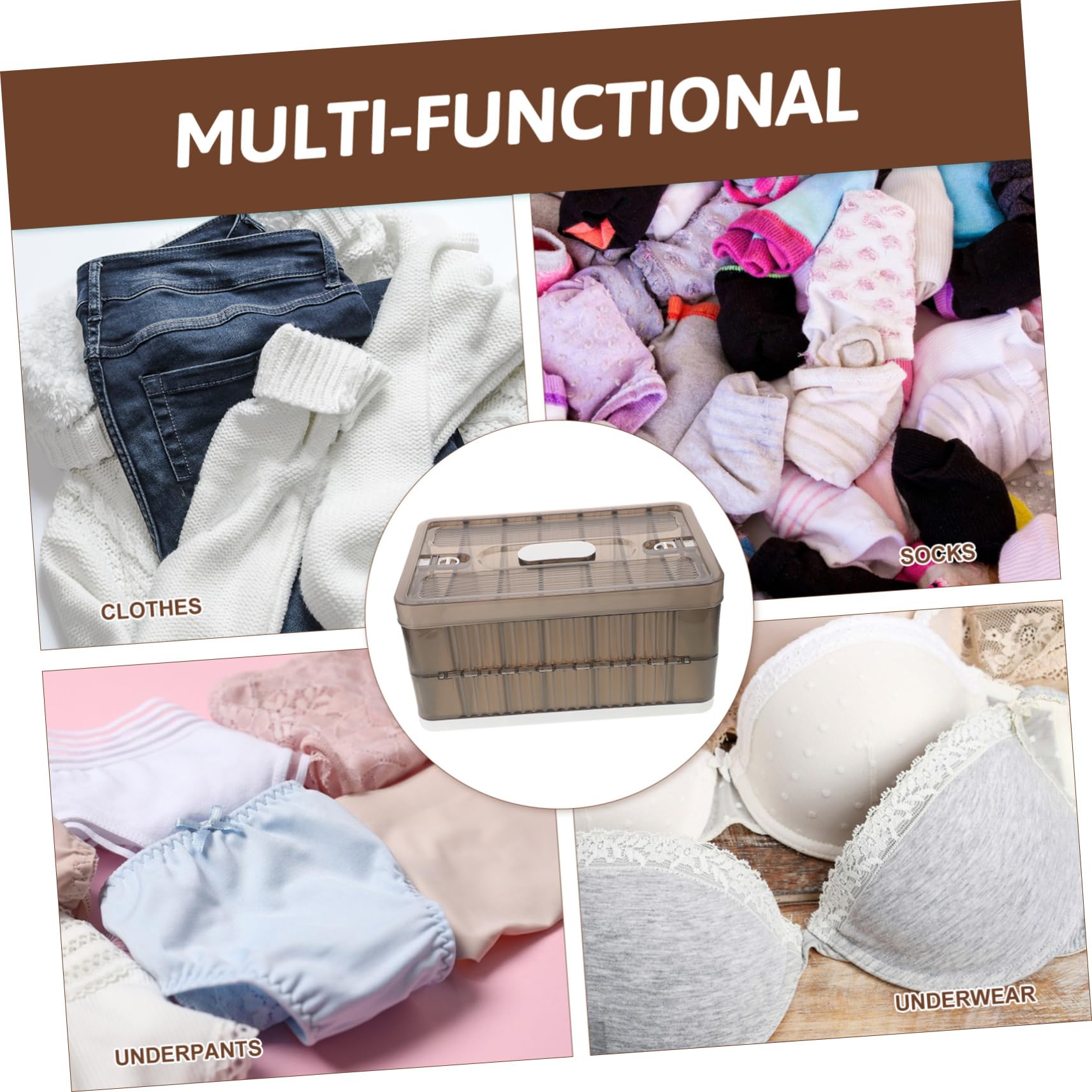 Scatola Portaoggetti Pieghevole Per Vestiti 7 Scomparti Organizer Per Guardaroba Cassetti Estraibili Organizer Per Biancheria Intima