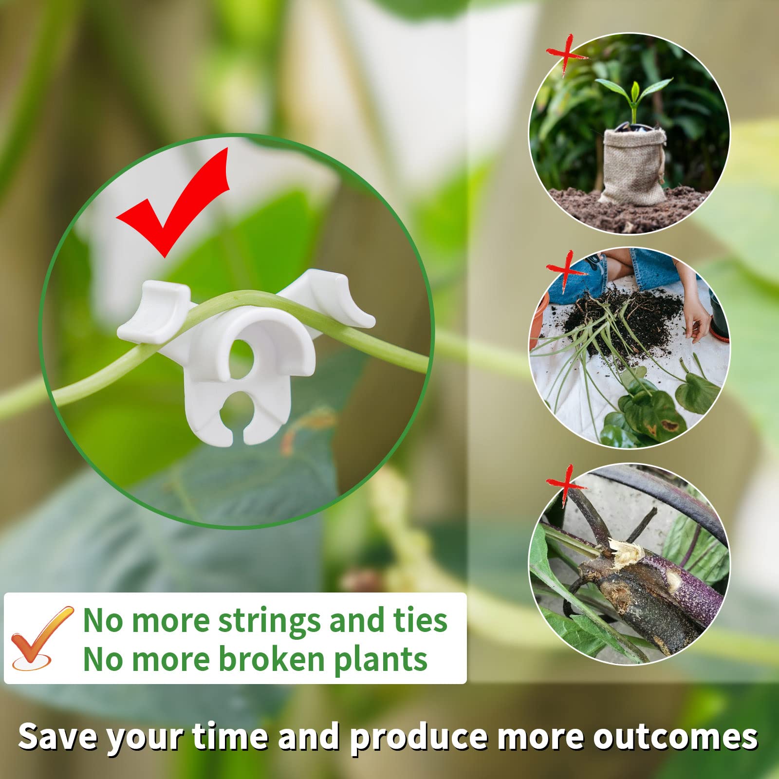 40 Clips Para Entrenar Plantas - Dobladores De Ramas Ajustables 90° Y 360° Para Jardinería Y Cultivos