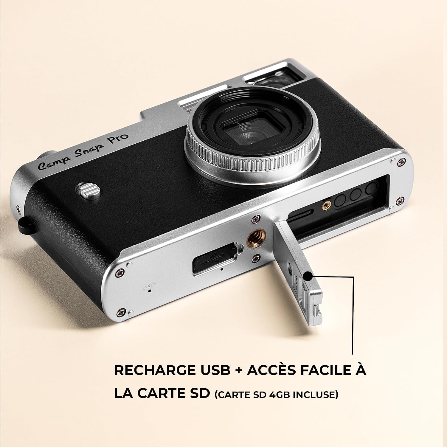Camp Snap Classic 16MP Instant Camera, Xenon Flash, 4 Customizable Filters, Screenless Camera, 4GB Memory, USB-C Rechargeable Battery, Digital Camera, Compact and Durable