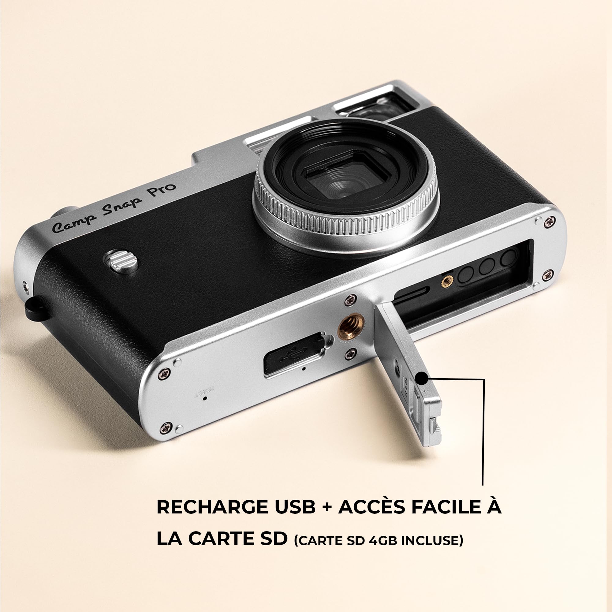 Camp Snap Classic Sofortkamera 16 MP Xenon-Blitz 4 Filter Kamera ohne Bildschirm 4 GB Speicher USB-C-Akku Digitalkamera kompakt