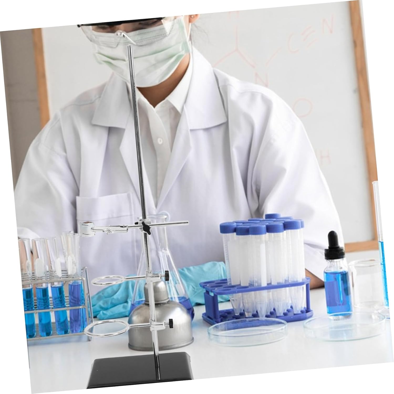 CHILDWEET Laboratory Stand Clamp Metalware Support for Chemistry Physics Experiments Portable Design Smooth and Lab Equipment Supplies