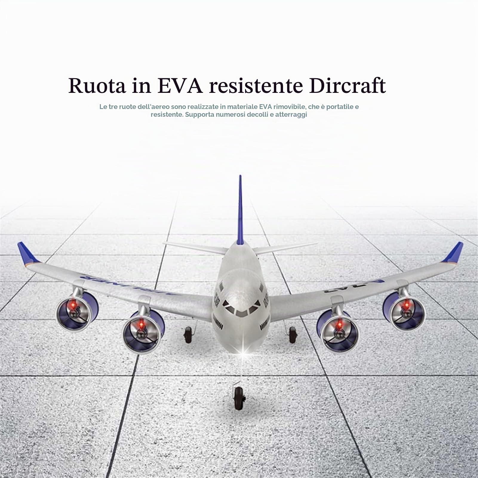 Aereo RC, aereo per passeggeri telecomandato, giocattolo drone, aereo di linea RC, aereo RC a quattro motori, aereo RC a 2,4 GHz, aereo telecomandato, schiuma EPP, giocattolo aereo RC resistent