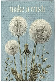 Spring Puzzle, Dandelions & Make A Wish Wooden Jigsaw Puzzle for Adults, 1000 Piece Challenging Puzzles. Ideal for Vintage Home Decor, Gifts, Game Nights. Finished Size is 29.53“ X 19.69”