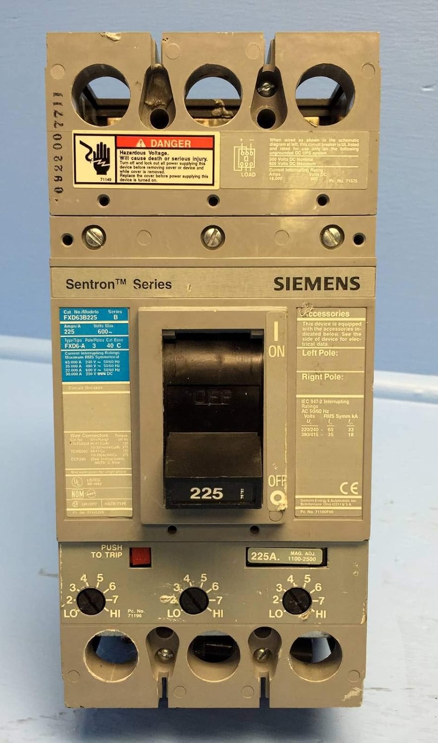 Siemens / Ite / Gould FXD63B225 (ITE) Circuit Breakers