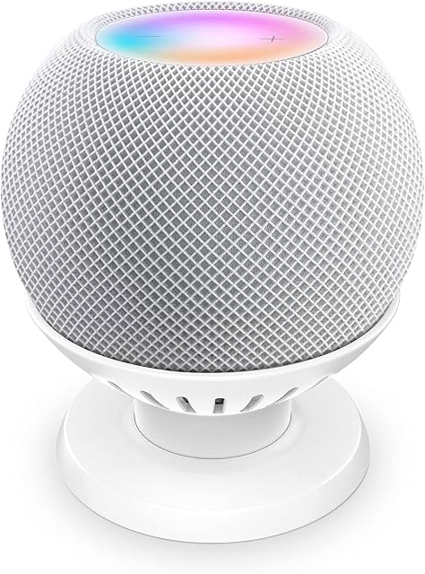 PlusAcc Stand compatible with HomePod Mini - Table Holder Bracket Mount Improve Cleanliness and Appearance, Space-saving HomePod Mini Accessory (White)