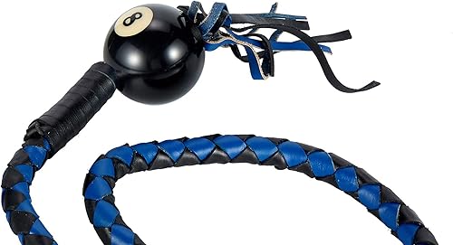 Miniatura 4 de Látigo de 42 pulgadas de largo azul y negro para motocicleta con bola de billar No.8