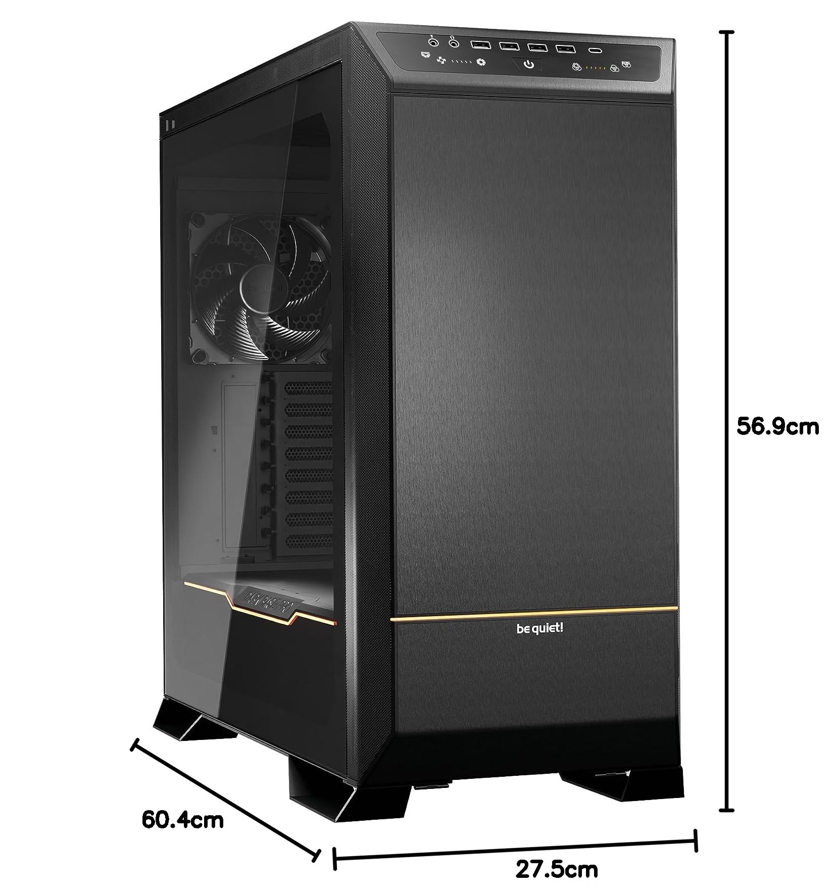 be quiet! Dark Base Pro 901 Black PC-Gehäuse, maximaler Airflow, 3X Silent Wings 4 PWM Lüfter nahezu unhörbarer Betrieb Touch-sensitives I/O-Panel, invertiertes Layout möglich, ARGB-Beleuchtung