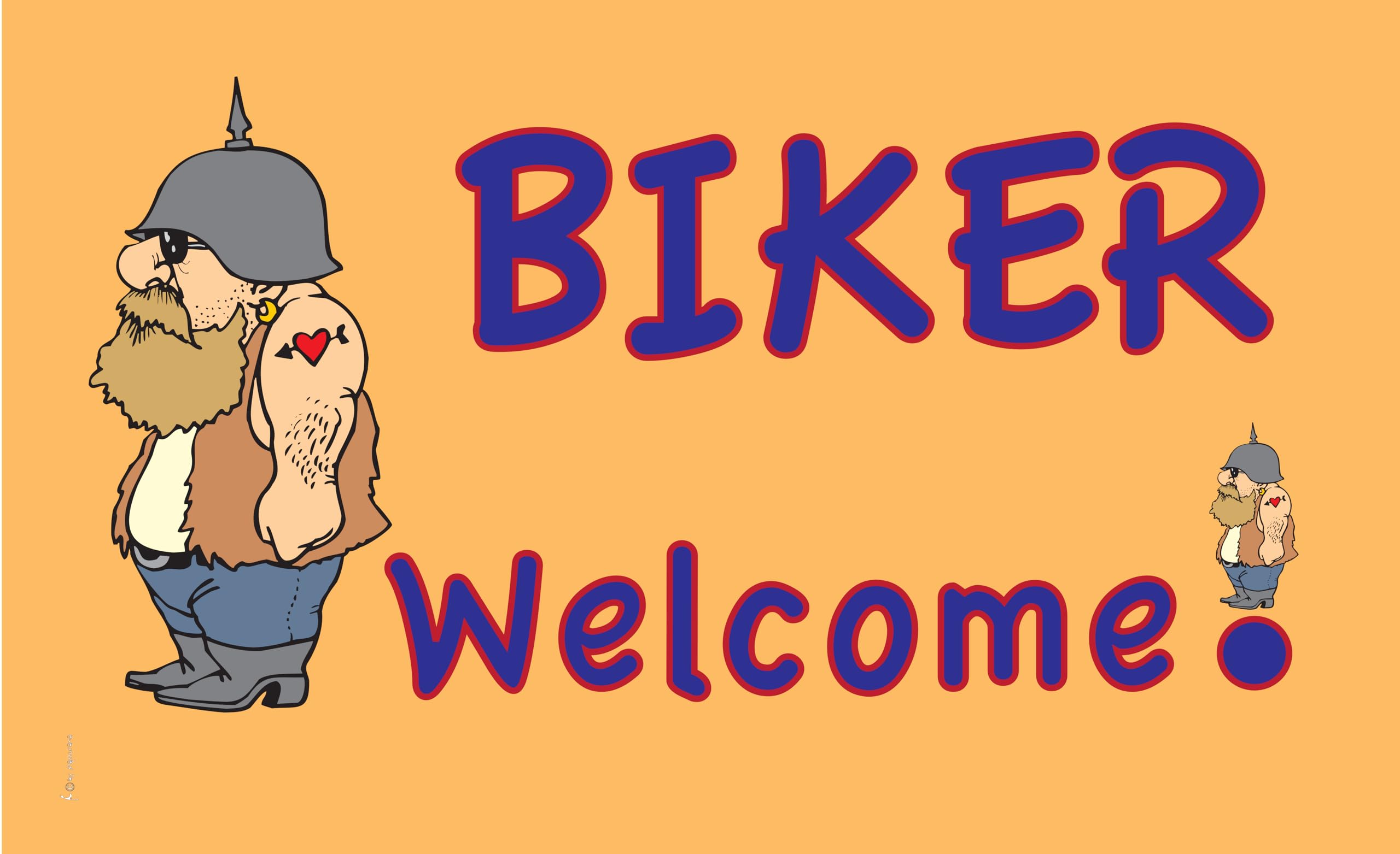 Drapeau de moto Biker Welcome en tissu pour décoration de garage et club