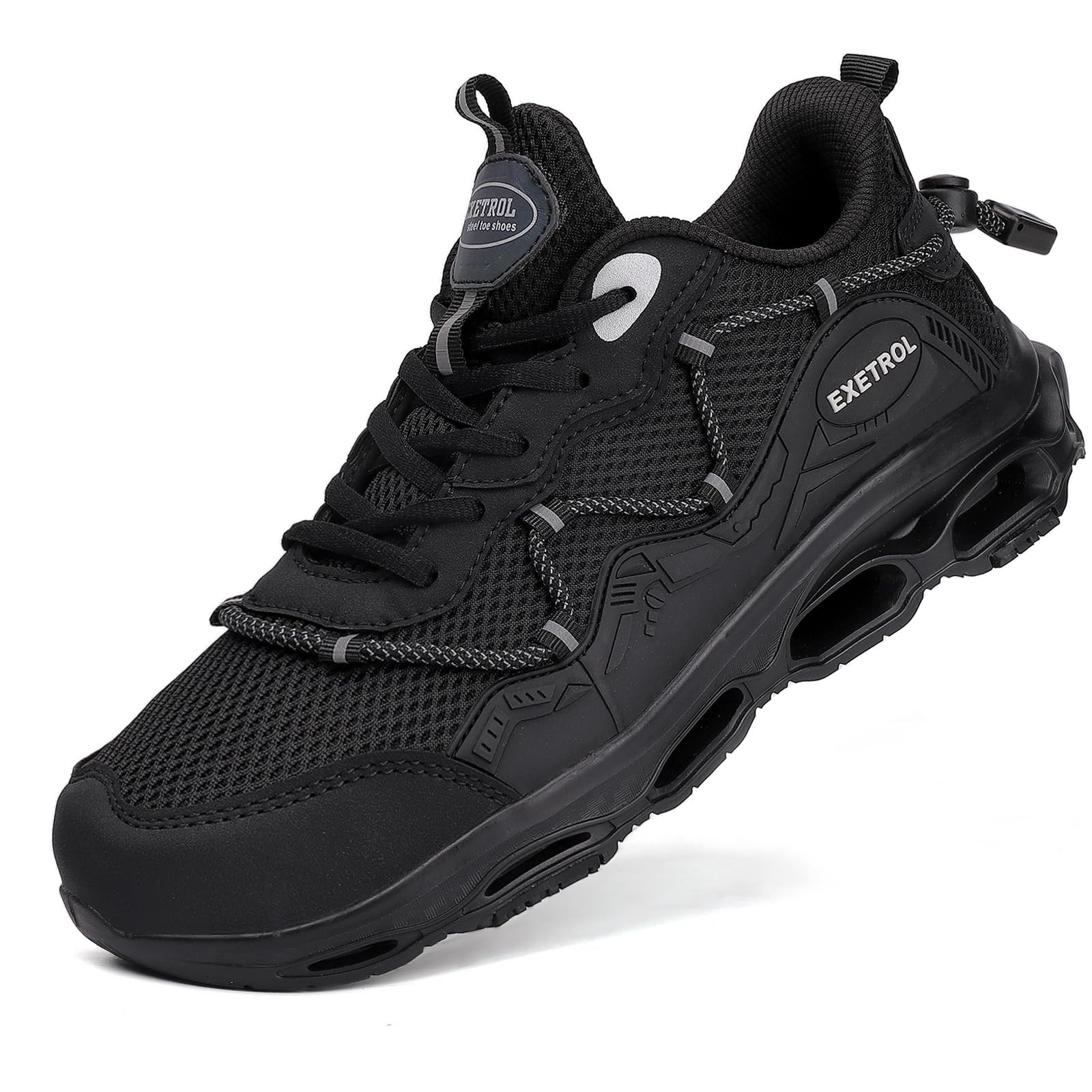 EXETROL Steel Toe Sneakers for Men Women Composite Toe Safety Shoes Comfortable Lightweight Slip-Resistant Work Tennis Shoes for Construction