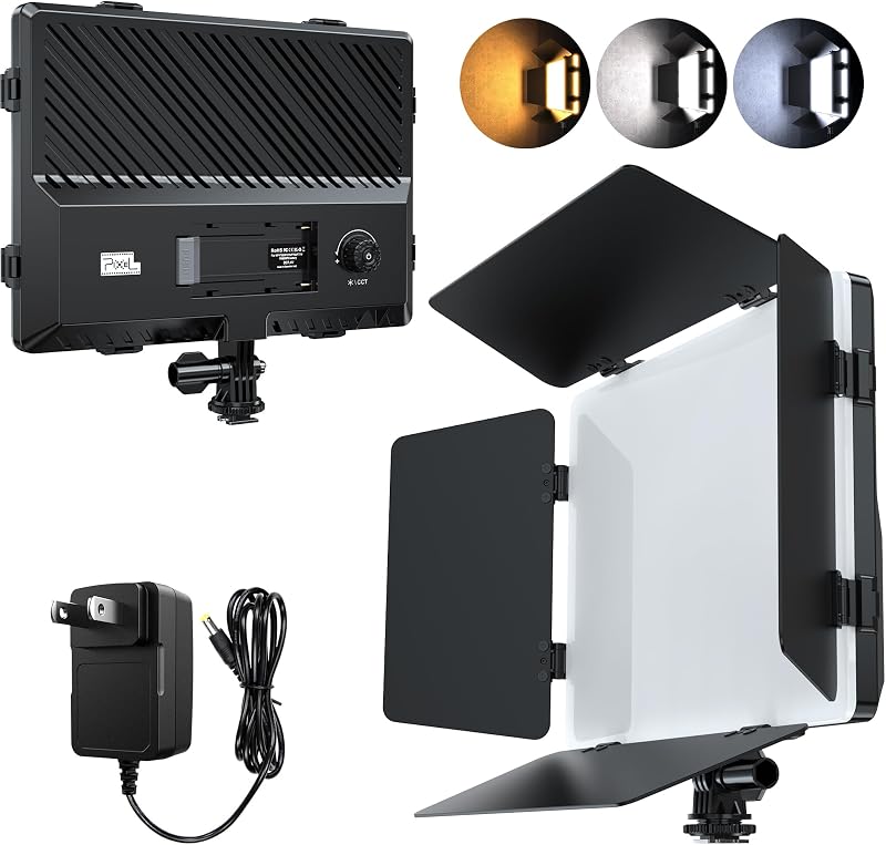 Pixel LED Video Light Panel Photography Camera Lighting 20W Bi-Color Dimmable 2500-6500K Led Studio Streaming Lights Photo Video Shooting (Battery Not Included)