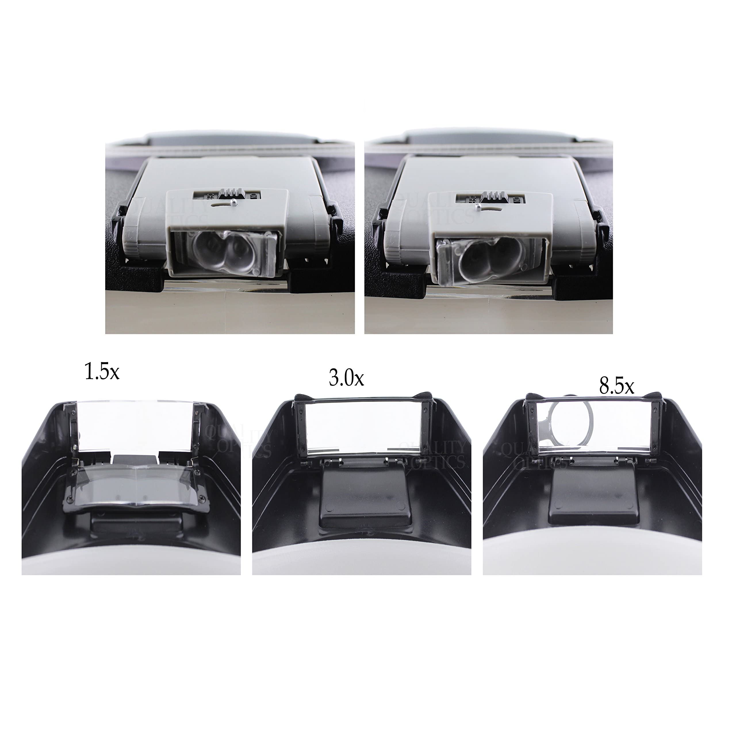 Qualität Optik Scheinwerfer Lupe 8,5 x LED beleuchtet Kopfband für präzises Arbeiten, und Lesen schwarz