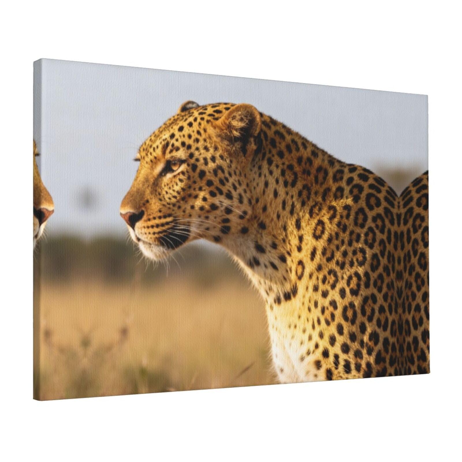 CNTDBU African leopard Canvas Wall Art 16x24 Inch-Large Modern Painting Print for Living Room, Framed Ready to Hang Artwork for Bedroom