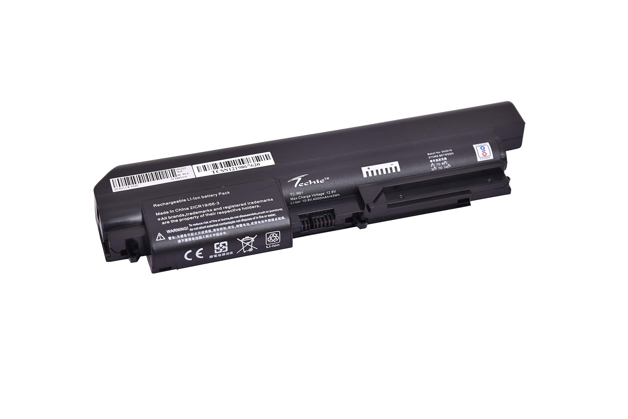 Techie 10.8V 4000mAh Li-ion 6 Cell Laptop Battery for Lenovo R61 7732 R61 7733 R61 7734 R61 7735 T61 7663 T61 7664 T61i 7732 R61i T61w T61p T61u Series (14.1”Widescreen) (Black) (B08YJ6HWL5) Amazon Price History, Amazon Price Tracker