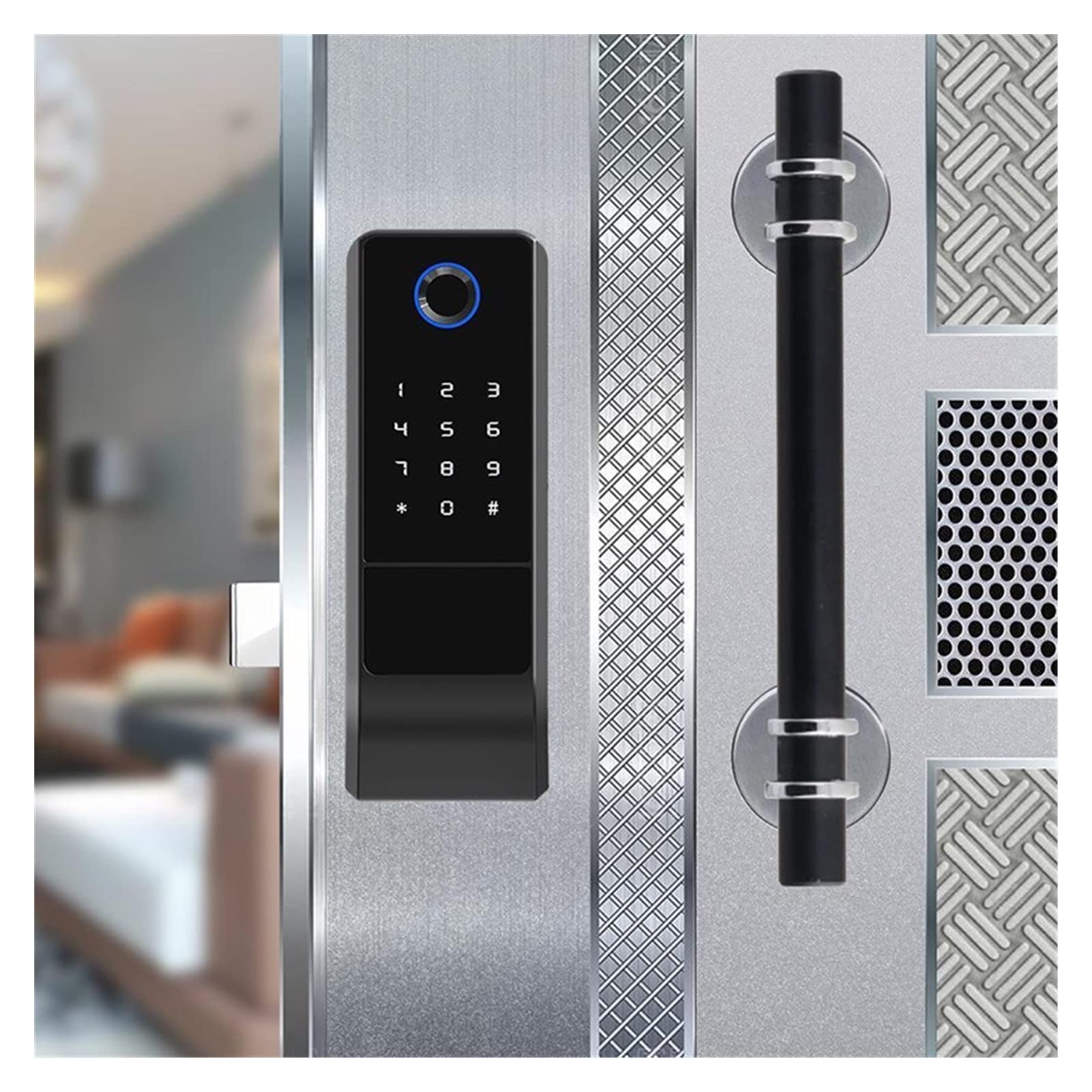 Serratura intelligente per porte, Impermeabile all'aperto intelligente IP65. Serratura della porta dell'impronta digitale CIRCUITO INTEGRATO Carta RIM Electronic Motise Block WiFi Knob(Basic (no APP))