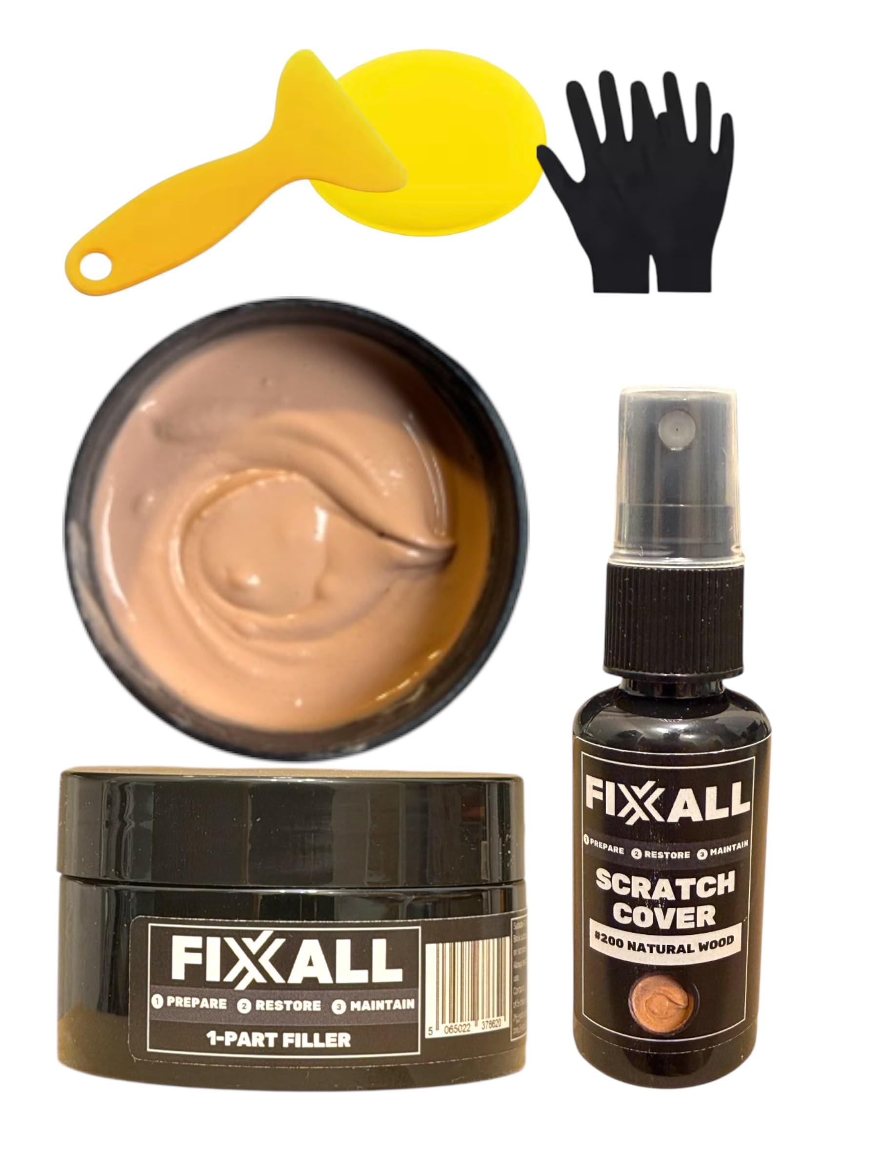 All Surface Repair Kit – Wood, Stone & Tile Repairs - Scratch Cover + Repair Filler for Worktops & Floors – Covers Scratches, Scuffs & Small Chips – Quick, Easy DIY (Natural Wood)
