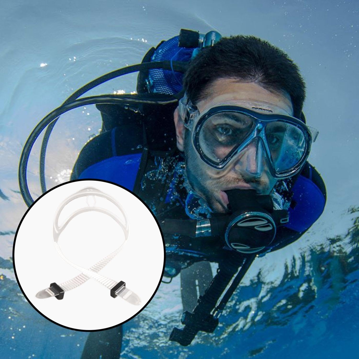 4 Pezzi Cinturini per Maschera Subacquea, Cinturini in Silicone per Maschera Subacquea, Cinturini di Ricambio per Occhiali Subacquei, Accessori per Occhiali Subacquei