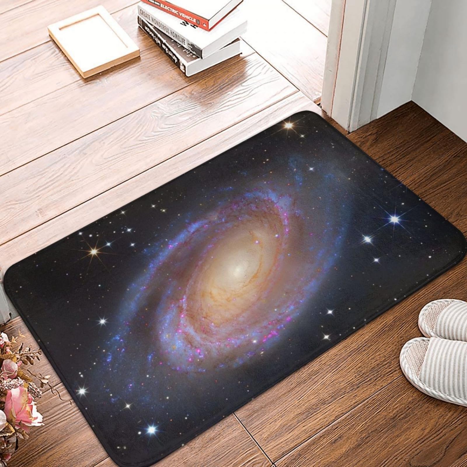 Paillassons pour entrée et tapis de bain antidérapant en flanelle Galaxy