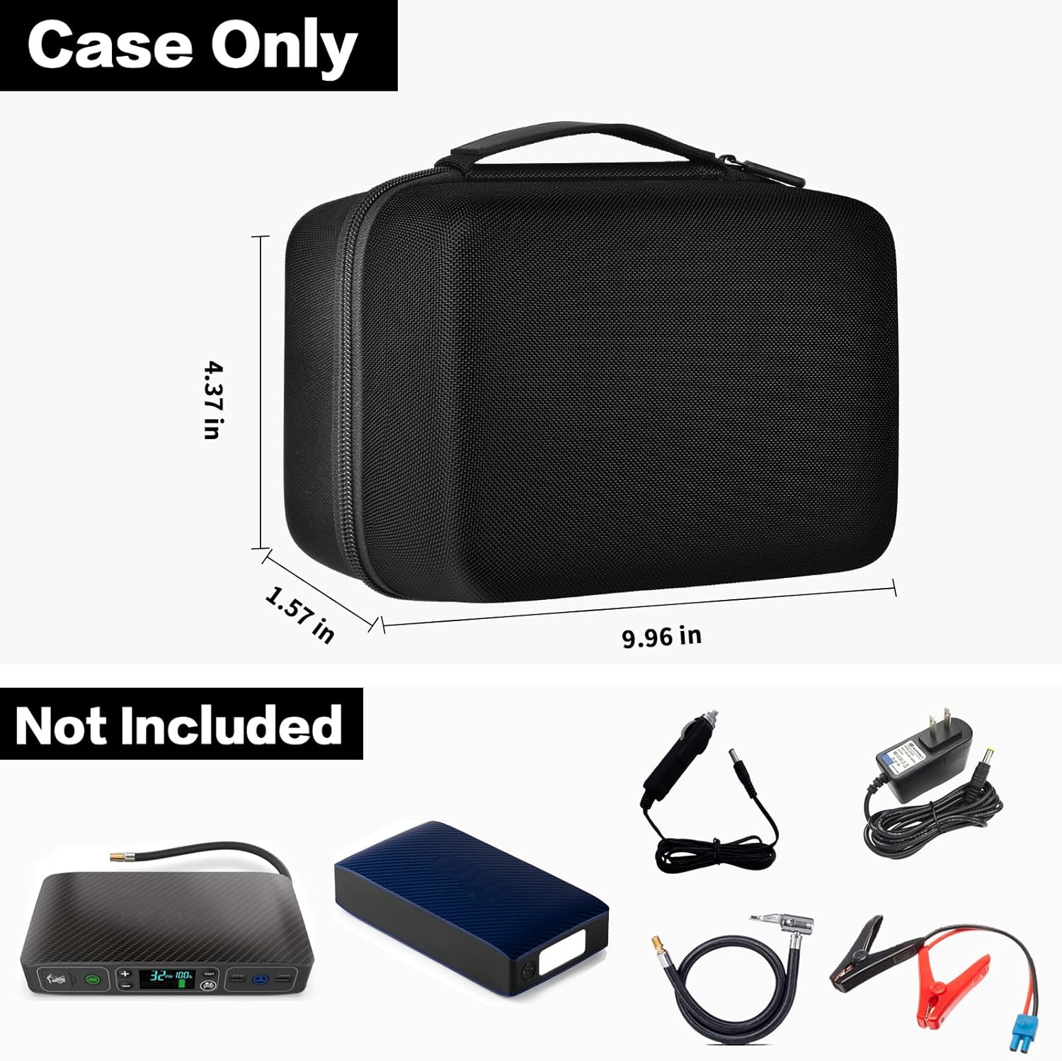 ANKHOH Hard Case Compatible with Halo Bolt Air 58830 mWh/Bolt 58830/57720 / ACDC Max 55500, Portable Car Jump Starter and Air Compressor Storage Bag, Charger Holder for Emergency Power Kit, Black