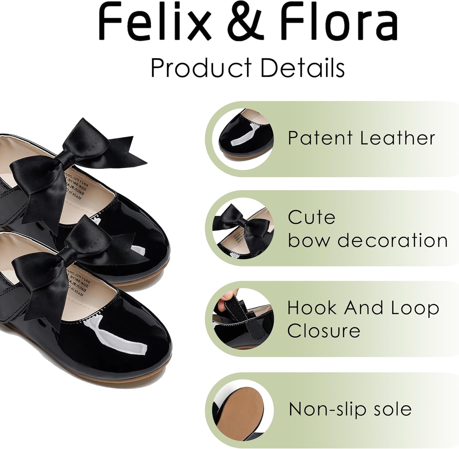 Felix & Flora Toddler Flower Girl Dress Shoes - Girl Ballet Flats Party School Shoes Wedding - Image 4