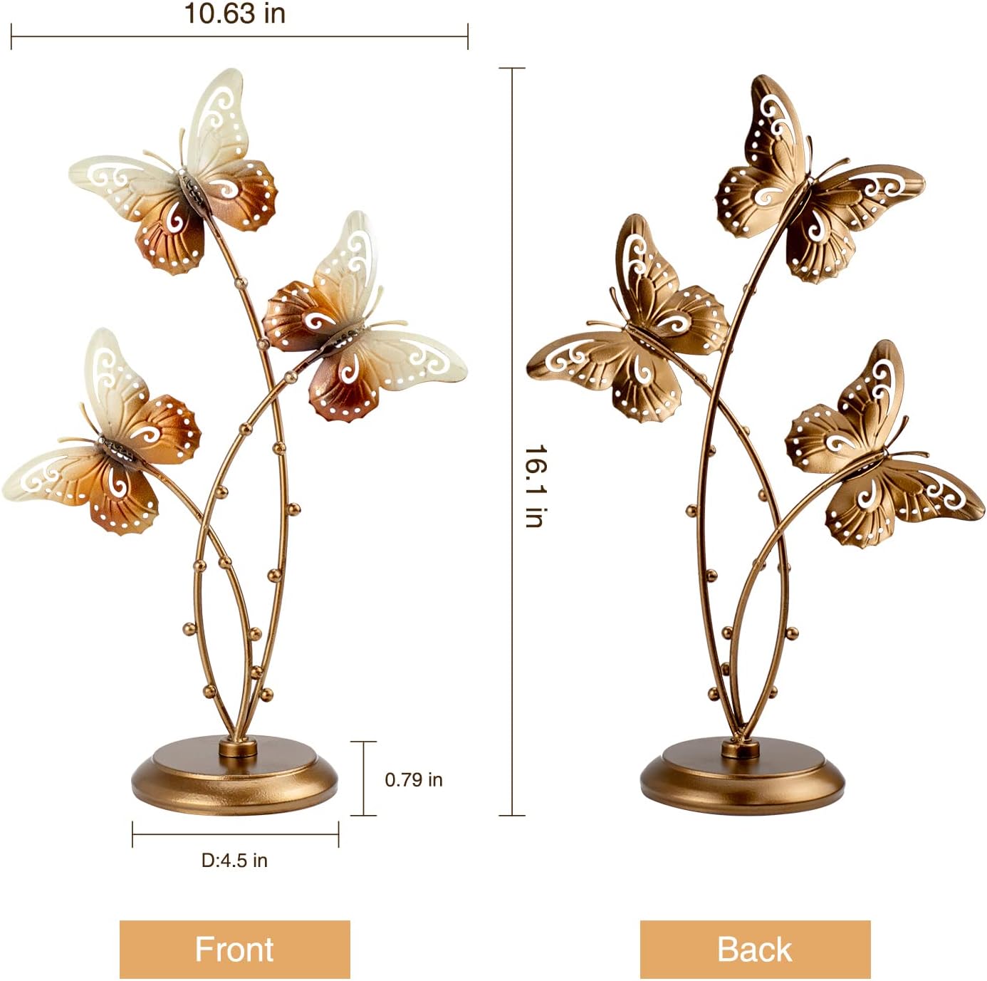 Gold Butterfly Jewelry Organizer Stand Display Earring Organizer Necklace Holder Stand Rack Jewelry Tower Metal Jewelry Stand Wedding Earring, Necklace Ring Jewelry Tree Home Decoration Gift for Woman