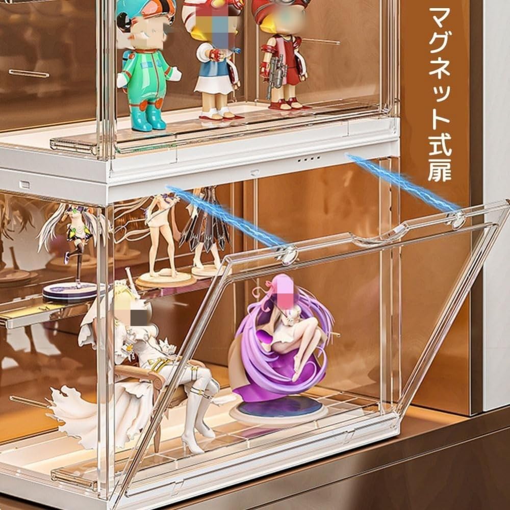 Amazon | フィギュアラック フィギュアケース 大容量 組み立て式 多