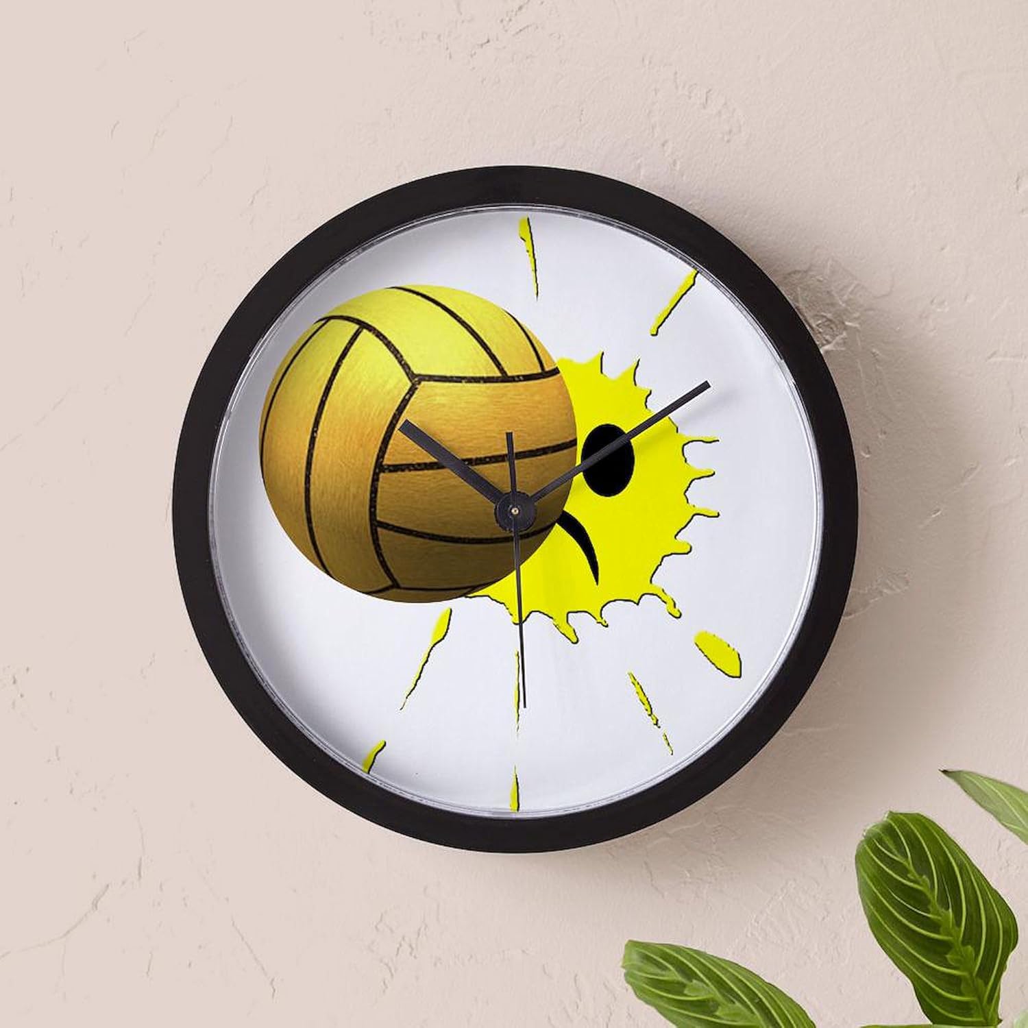 CafePress Water Polo Smash Face 10" Wall Clock for Livingroom, Kitchen, or Office