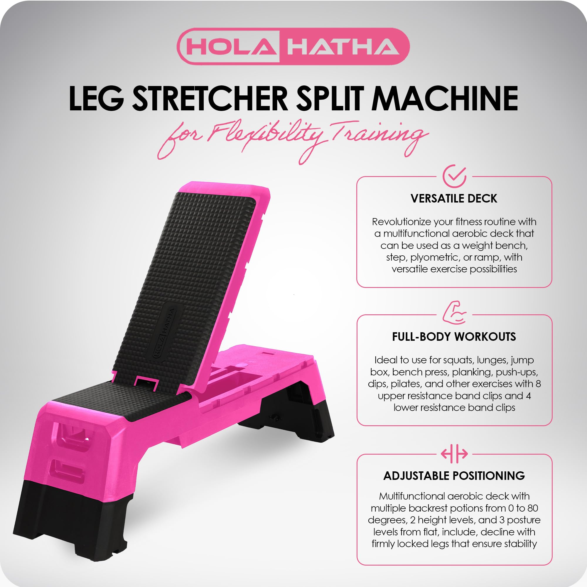 Compact Portable Aerobic Step Platform Exercise Fitness Equipment, Cardio Stepper with Adjustable Height for Home Gym