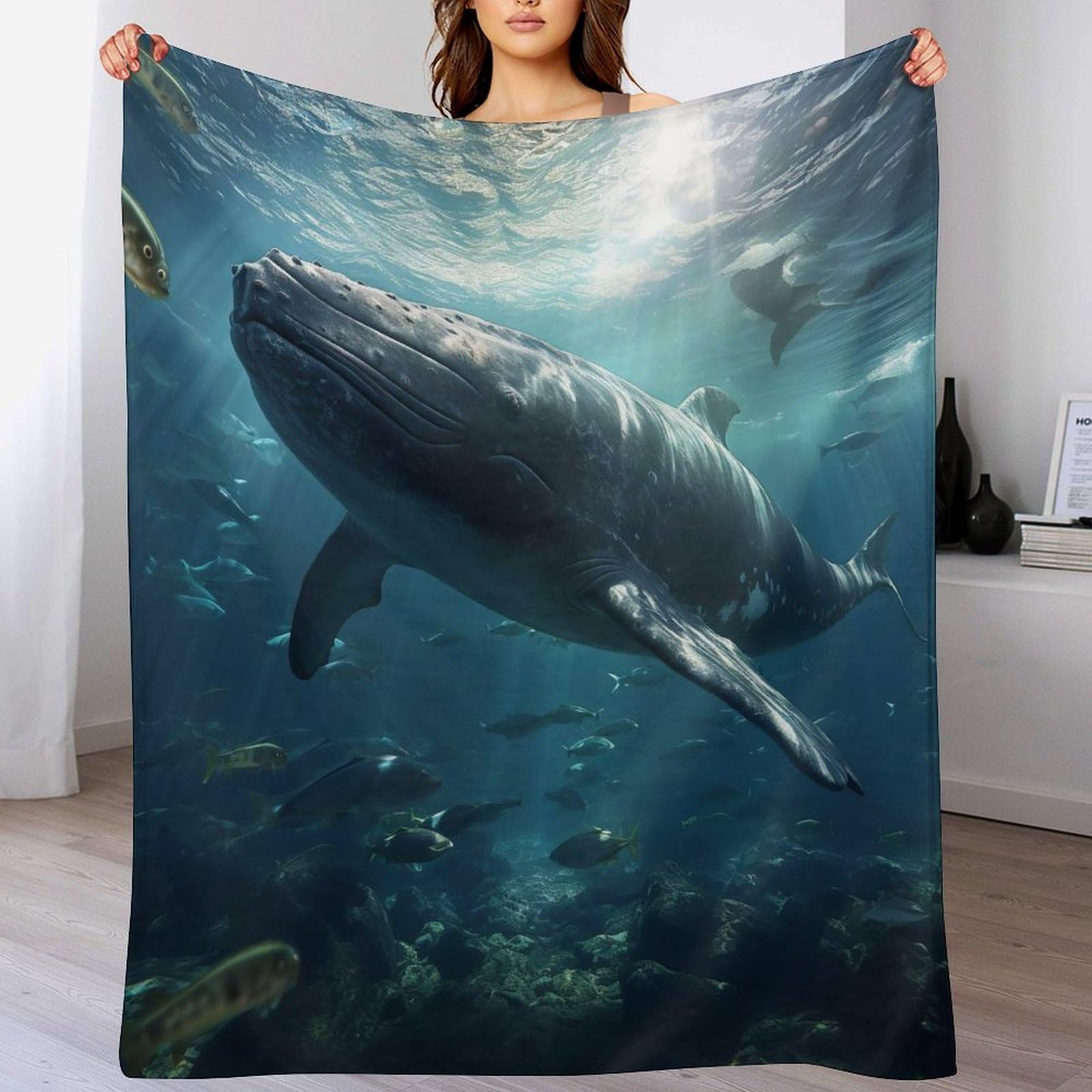 Plaid couverture baleine polaire pour lit et canapé, le compagnon idéal de vos voyages