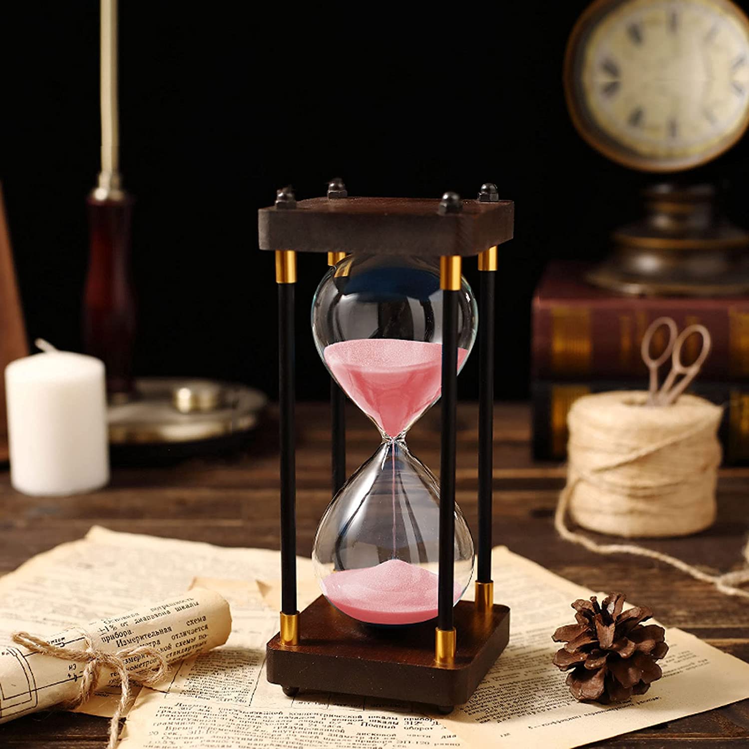 Temporizador de reloj de arena, decoración de reloj de arena, Temporizadores de reloj de arena de doble protección Seguridad infantil Reloj de arena Asistente de gestión del tiempo, regalo creativo (3