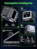UGREEN Uno Caricatore USB C 65W GaN, Caricabatterie Robot a 3 Porte Carica Rapida Compatibile con MacBook PRO, iPhone 16 Plus Pro Max, Galaxy S24/S23, Pixel 8, Steam Deck, ROG Ally ecc Nero - 4