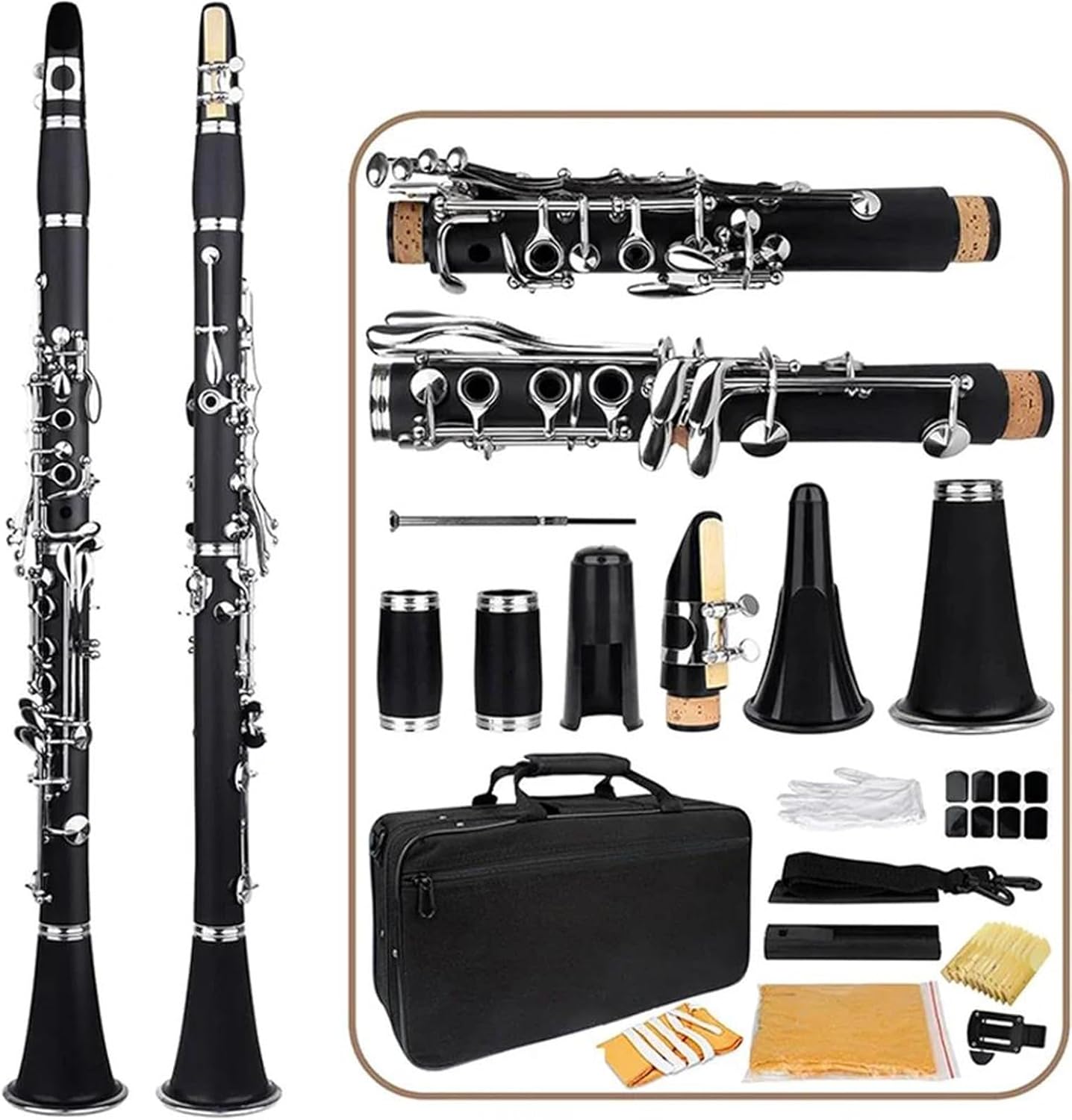 Clarinet Musical Instruments Bb Clarinet Beginner Clarinet With B Flat Clarinet Box Reed Cloth Trimmer Accessory