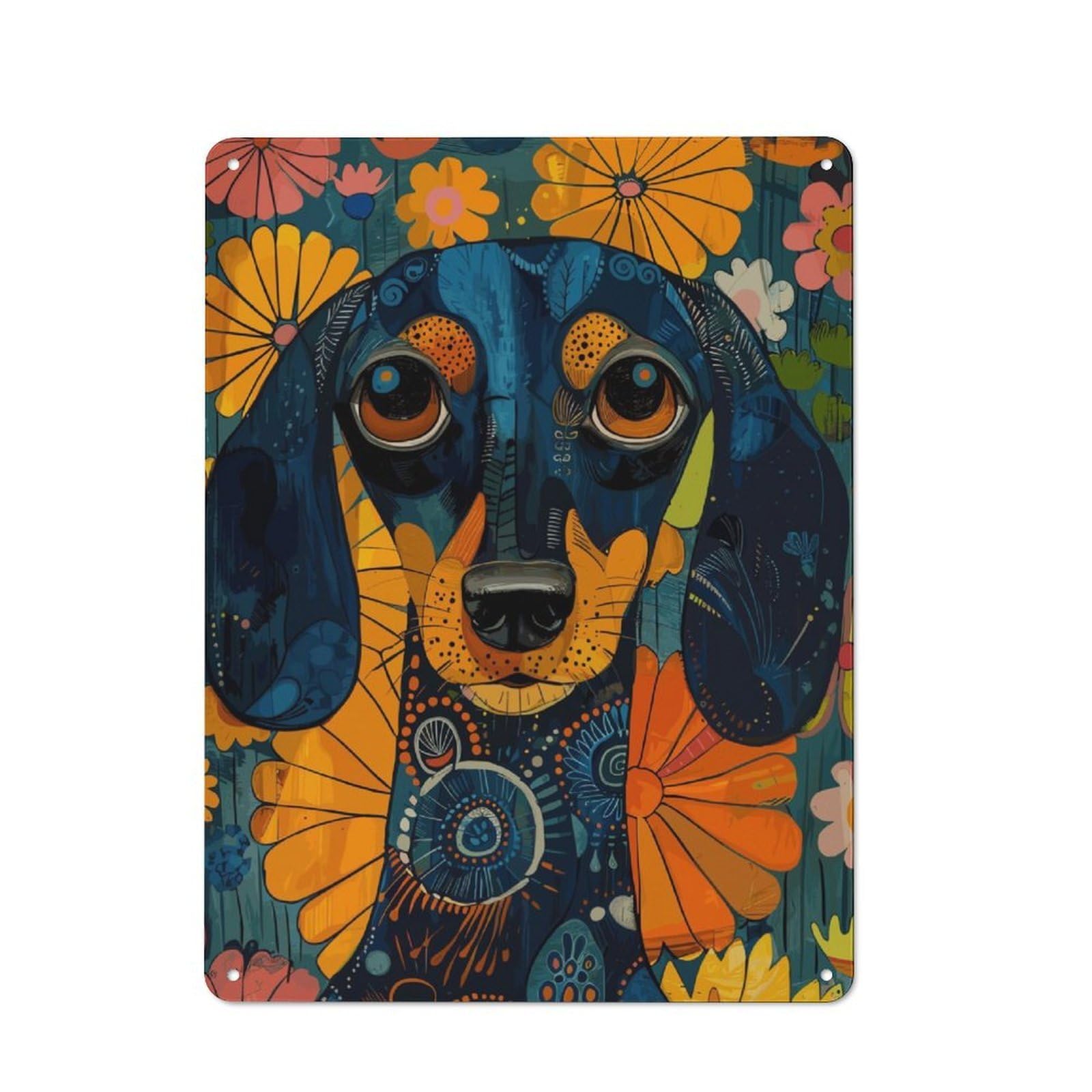 Junmoney Dachshund Retro Metal Plaque 40X30cm For Dining Room Or Kitchen, For Kitchen, Dining Room And Home Bar Wall Decor