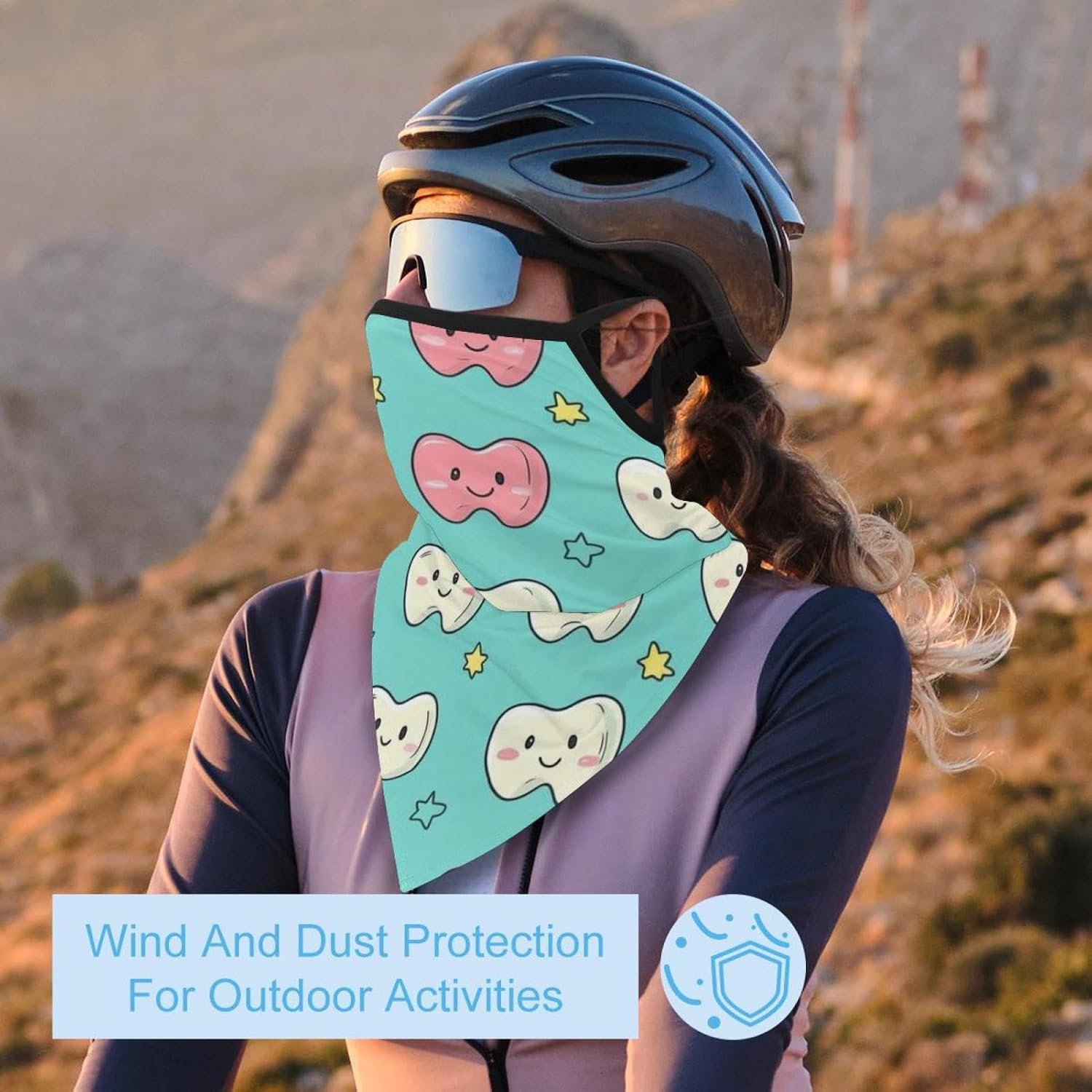 4 Pack cute crocodile Neck Gaiter Face Scarf Cover Sun Protection Balaclava Cloth Bandanas with Ear Loops