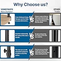 Vista 5 de Juego de 2 soportes de altavoz con abrazadera de escritorio para monitor de estudio, altura ajustable