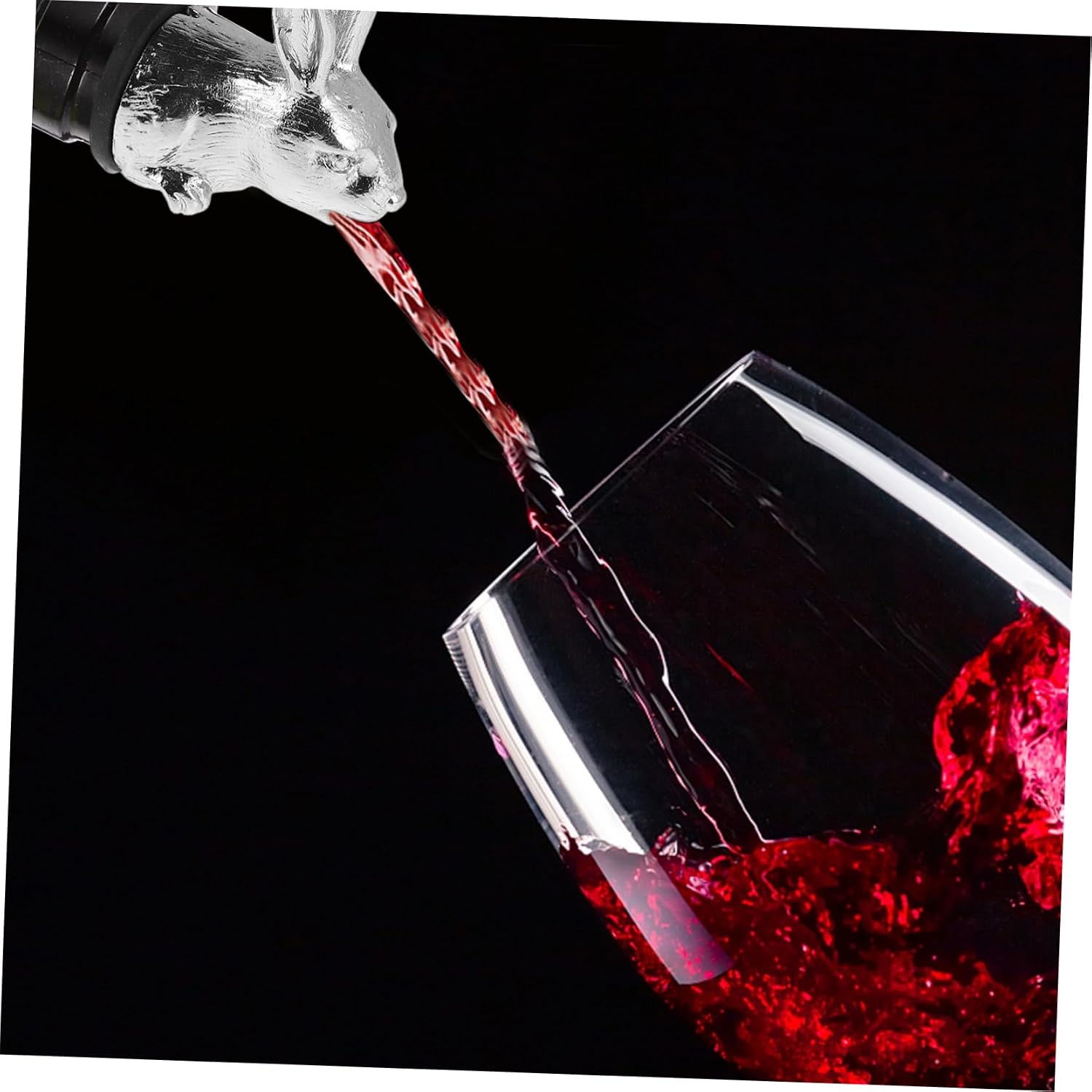 PRETYZOOM Rabbit Wine Pourer Stainless Steel Creative Liquor Bottle Spout Aerator for Wine Beverages Home Decor Multifunctional Bunny Design Easy to Clean