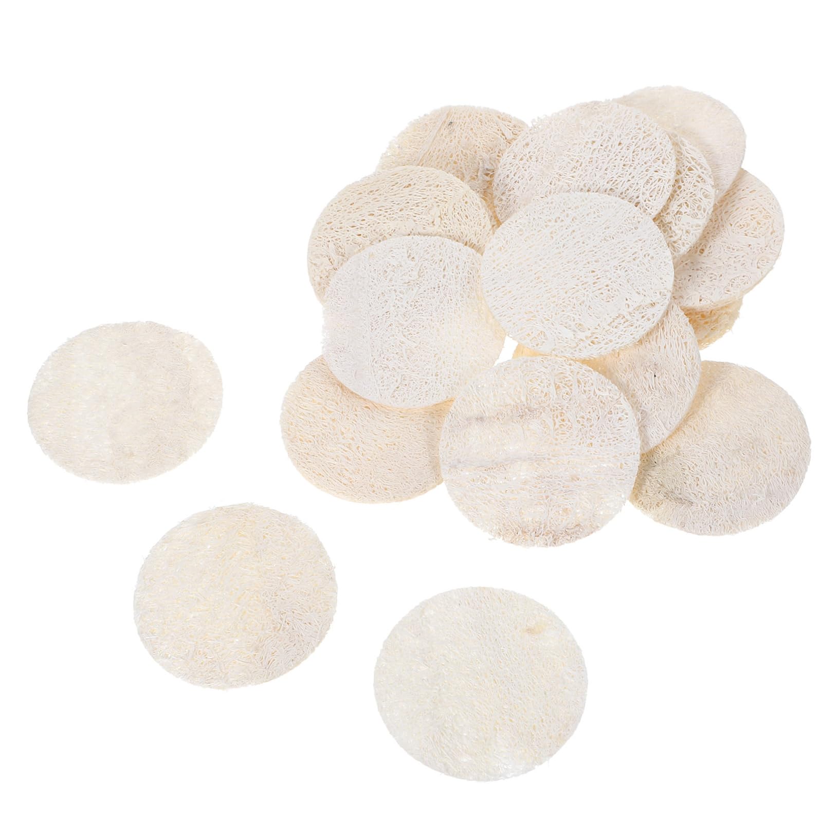 HOODANCOS 18Pcs Natural Loofah Face Scrub Pads for Exfoliating Skin Compact Cleaning Sponges Gentle Scrubber for Bath and Shower for Men and Women