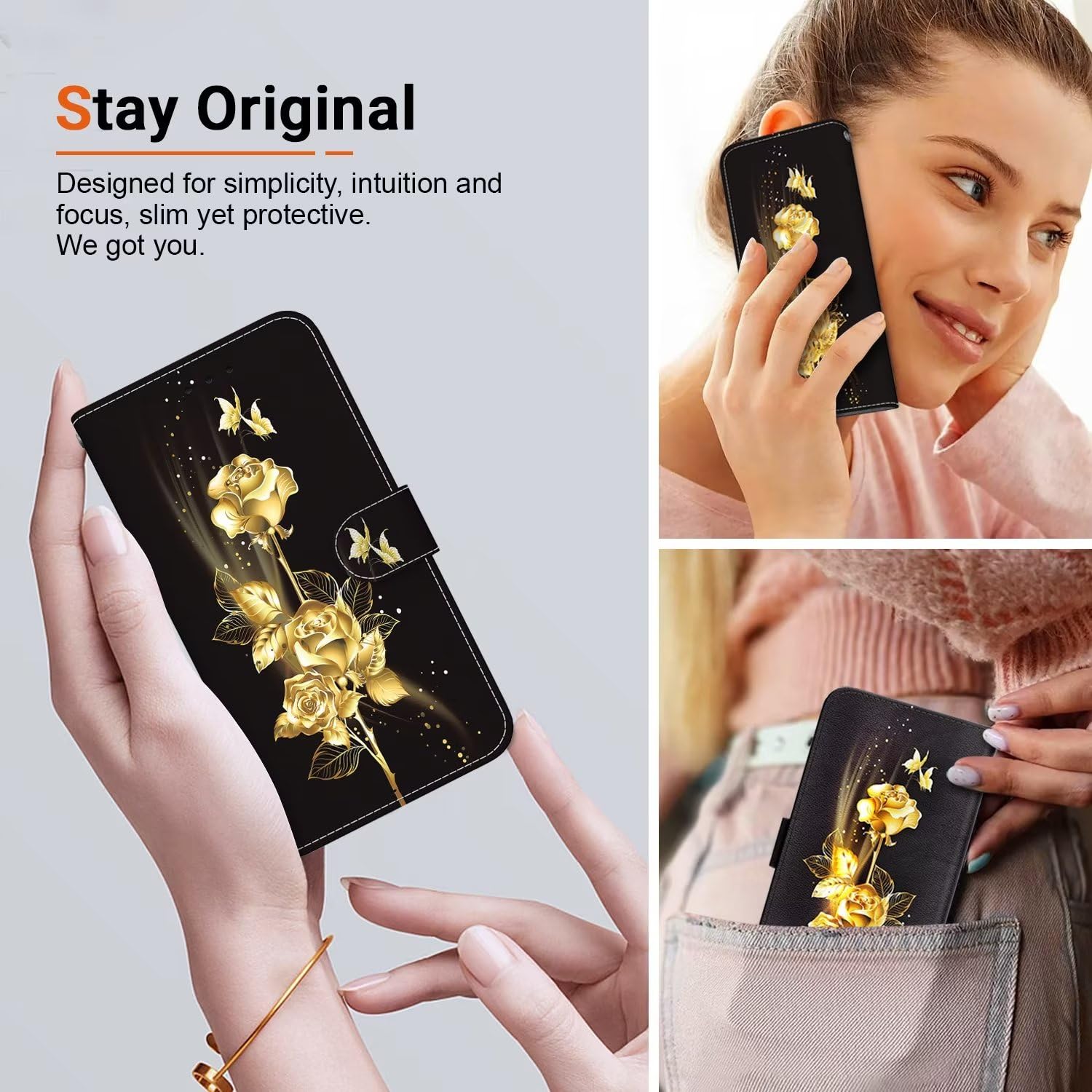 Cover per Google Pixel 6A, Custodia Libro in Pelle Portafoglio