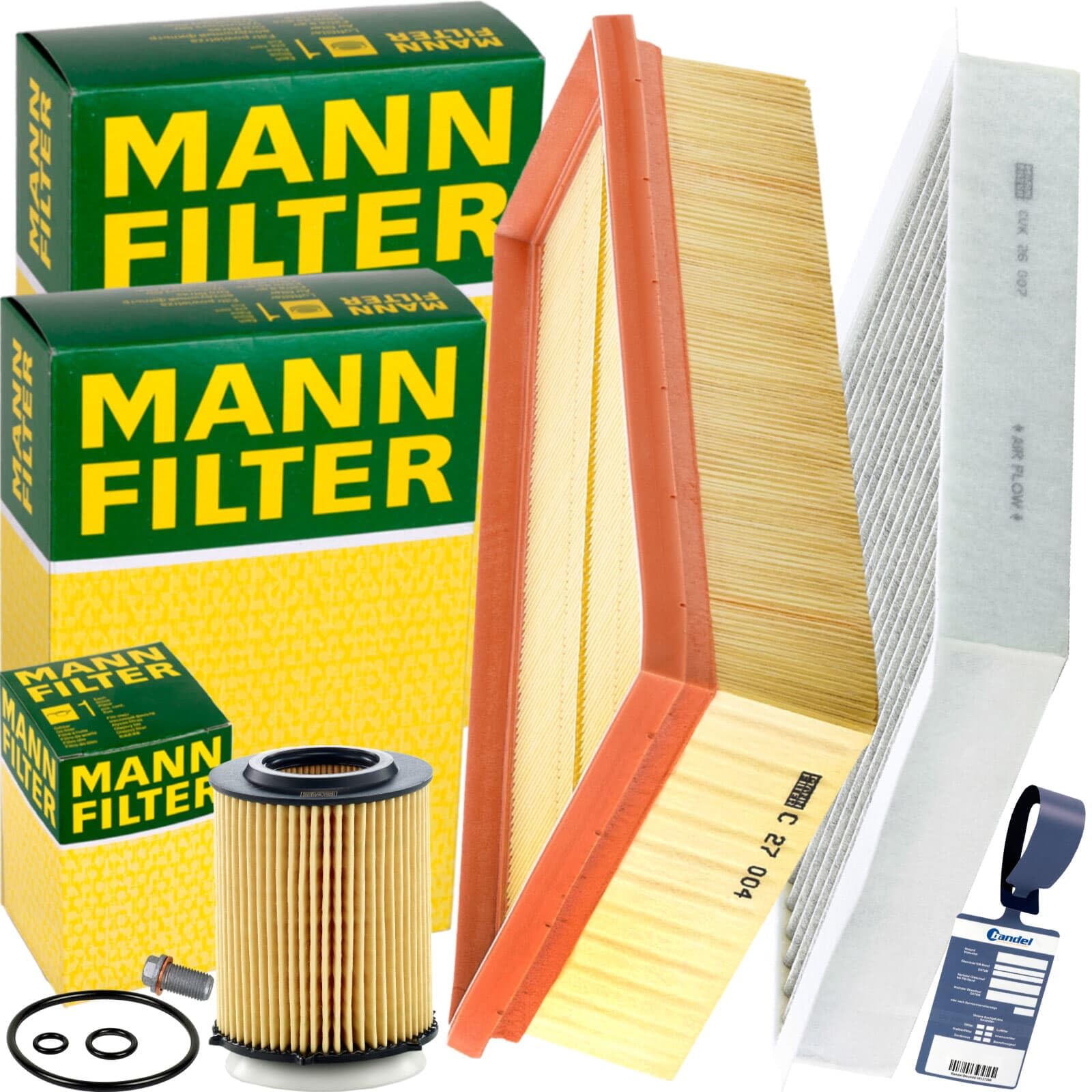 Mann Filter Inspektionspaket | C27004+CUK26007+HU711/6z,HU7044Z+V30-2001+MN1801 passend für A/b Klasse W176 W246 CLA GLA C/x 117