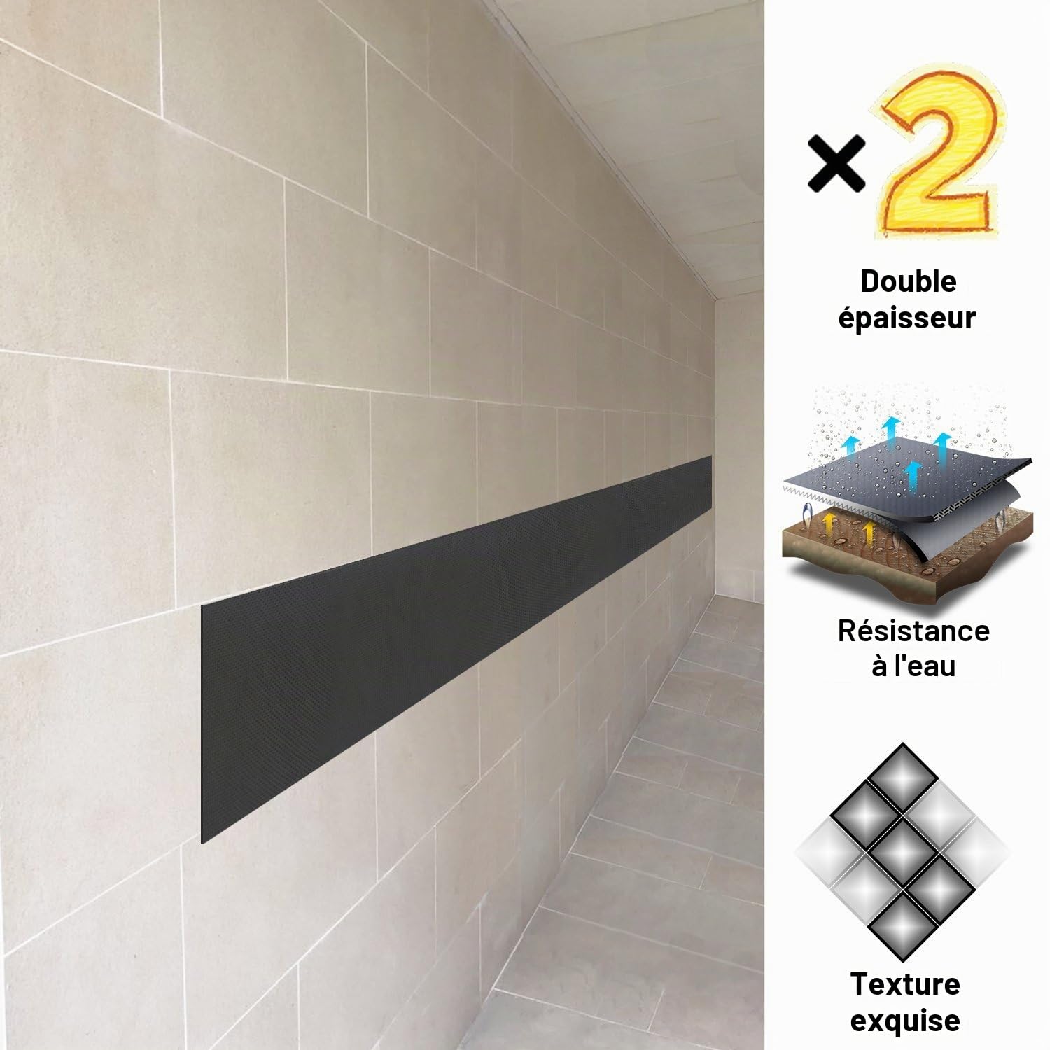 Ampulla Ultra Epais Protecteur Mural Du Garage Resistant A L'eau, Conçu En Allemand - Pack de deux (épaisseur 6,5mm)